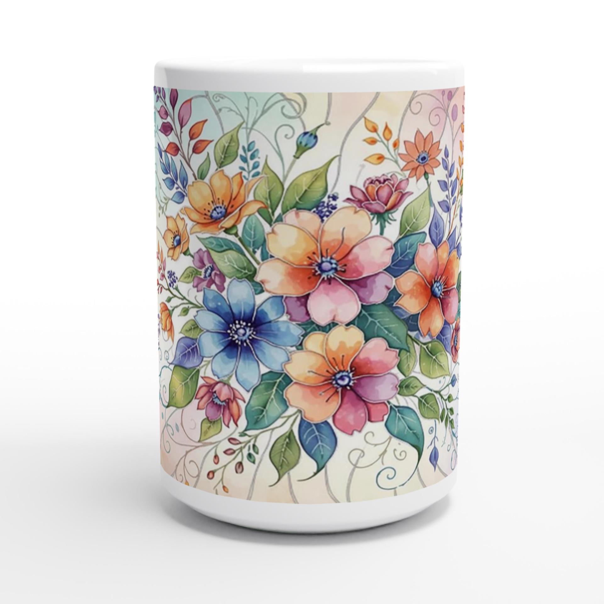 Floral Cups -  Large and Small Ceramic Mugs