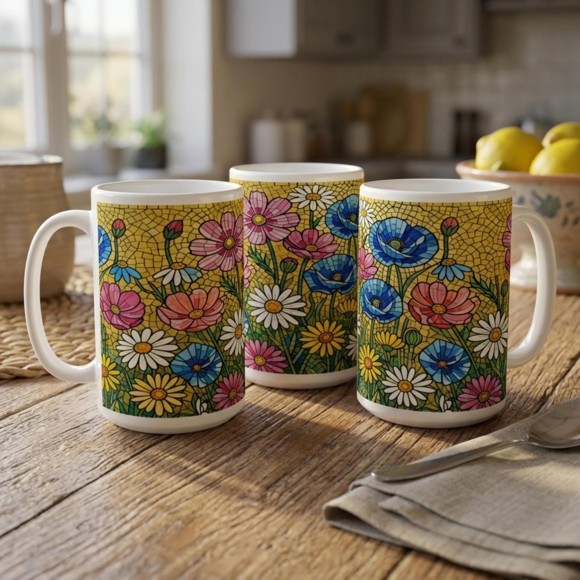 Floral Cups -  Large and Small Ceramic Mugs
