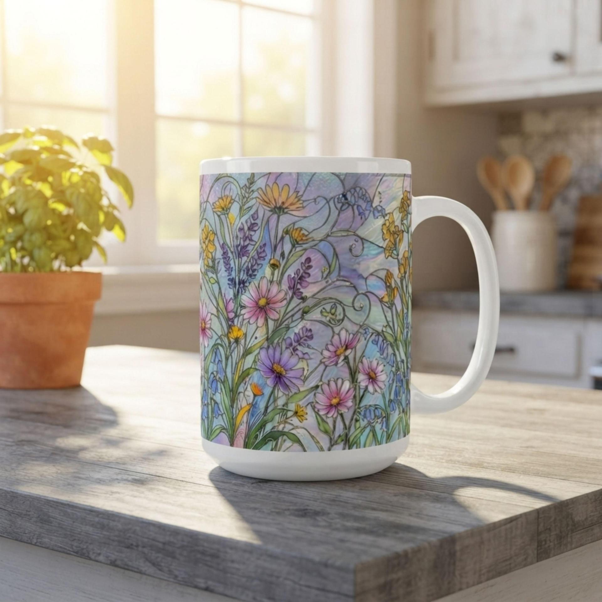 Floral Cups -  Large and Small Ceramic Mugs