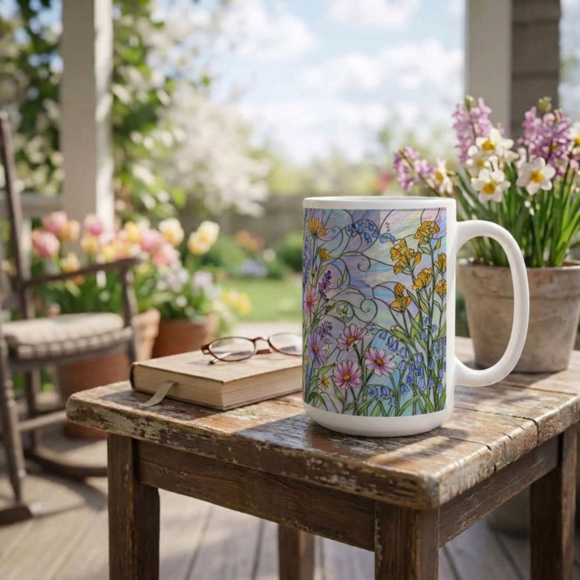 Floral Cups -  Large and Small Ceramic Mugs