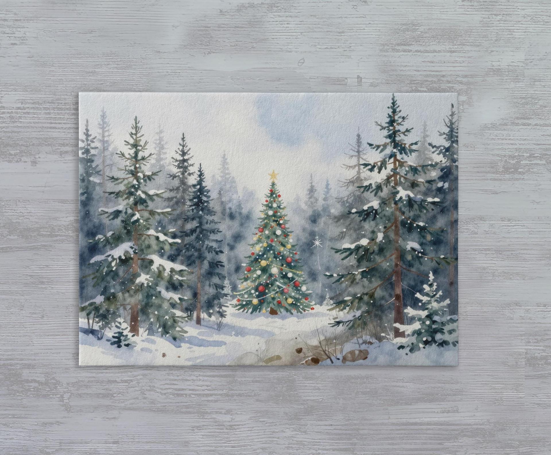 Christmas Gift Cards, Large Note Card, Money Card