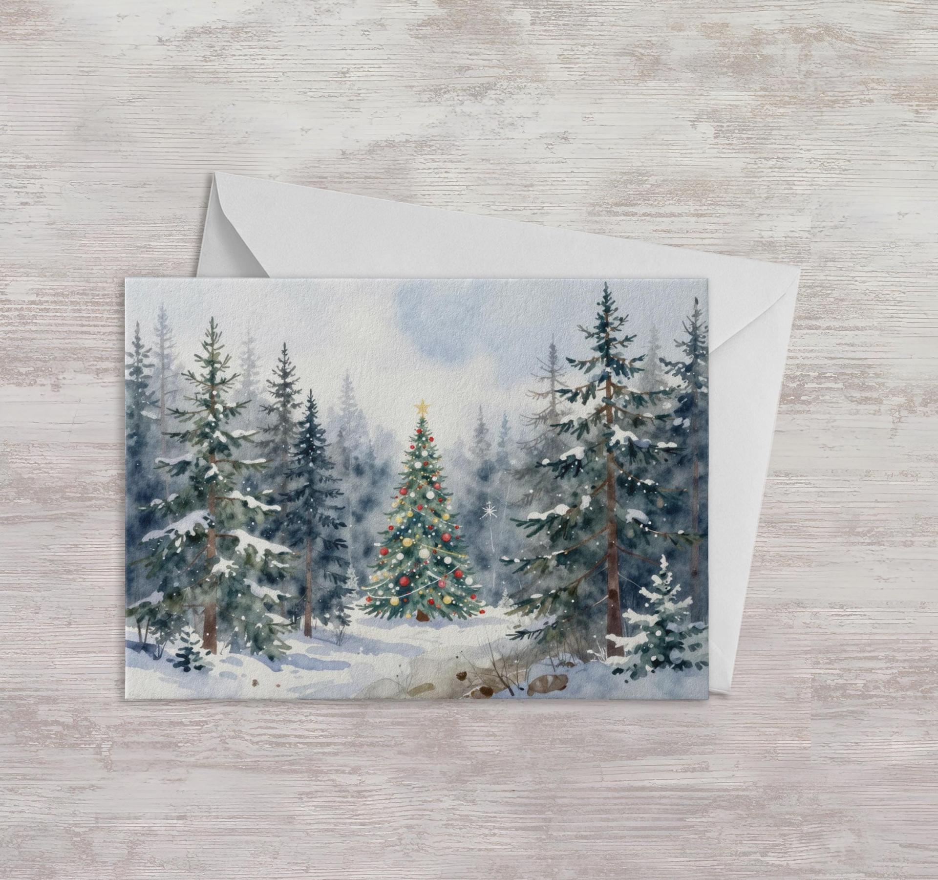 Christmas Gift Cards, Large Note Card, Money Card