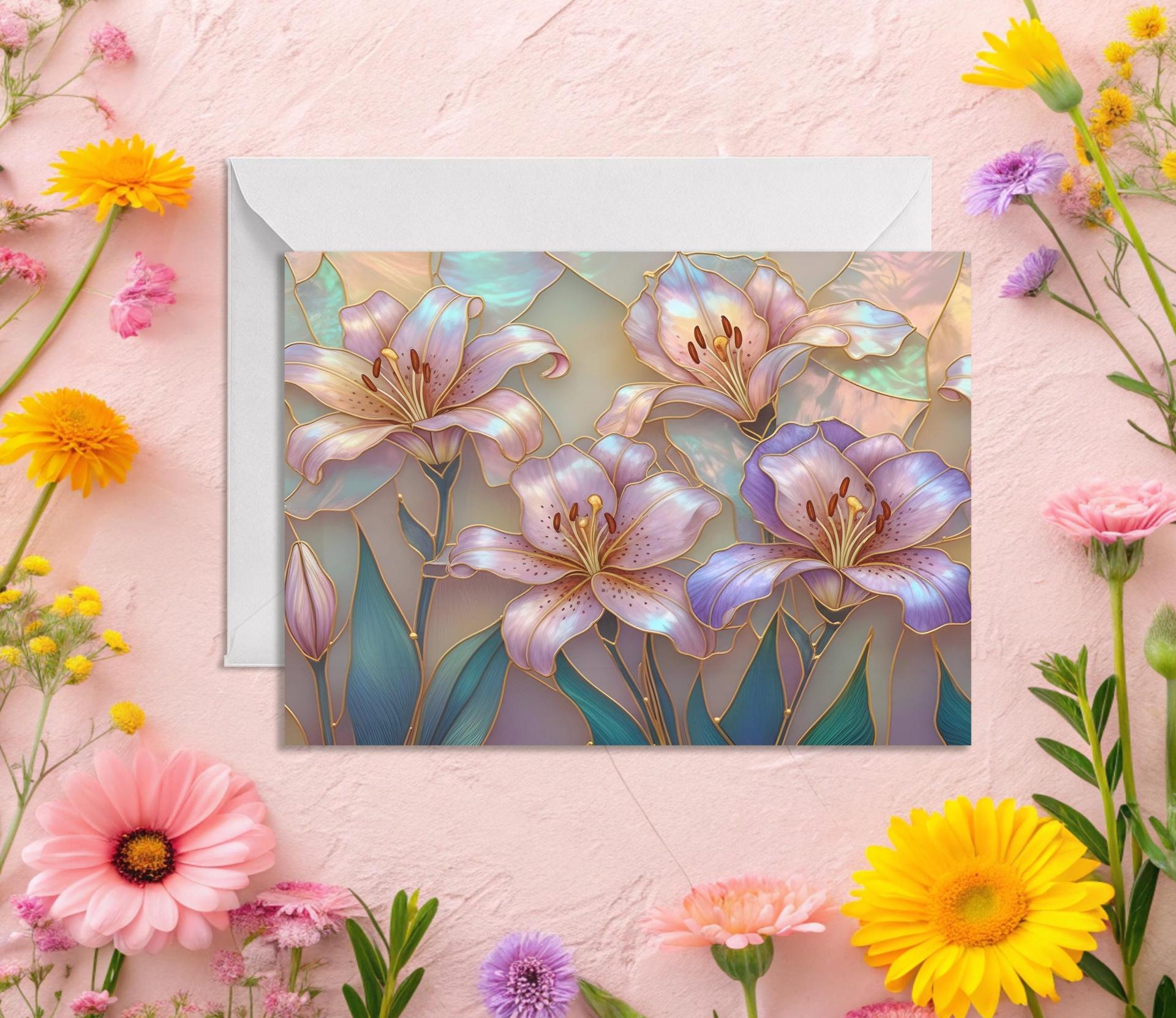 Flowers - Original Art Card - Single Card or Bulk 10 Pack of Gift Cards
