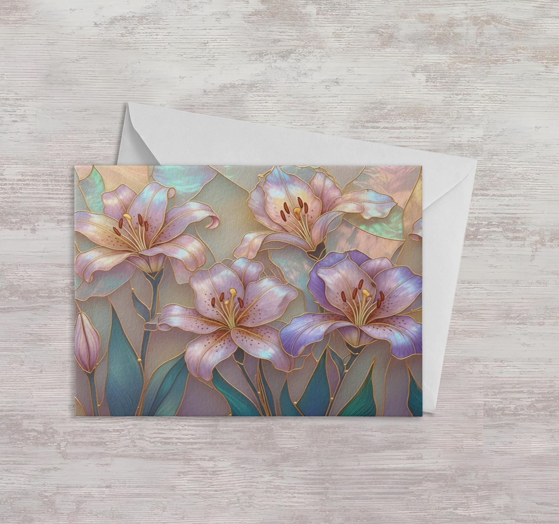 Flowers - Original Art Card - Single Card or Bulk 10 Pack of Gift Cards