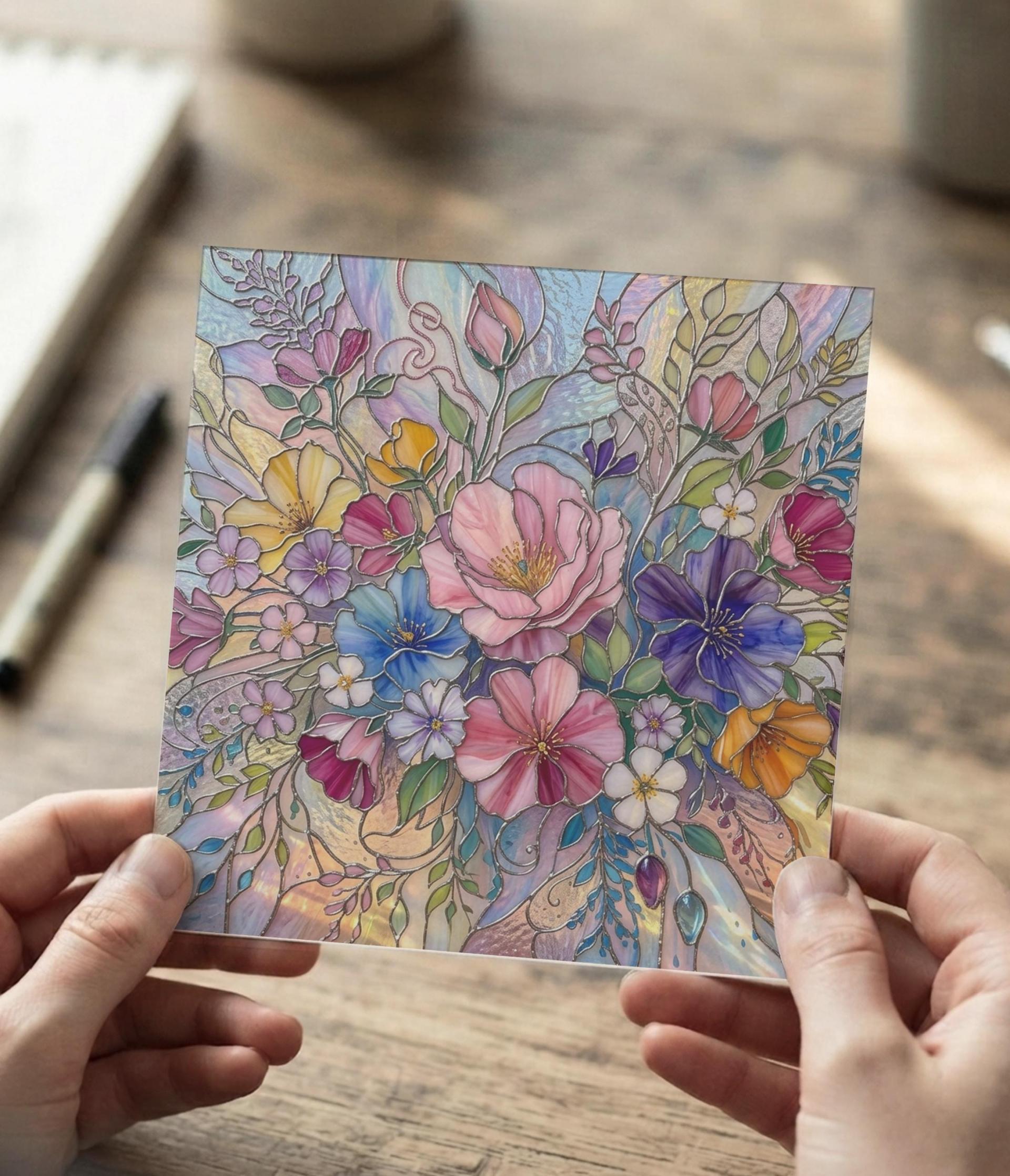 Flowers - Original Art Card - Single Card or Bulk 10 Pack of Gift Cards