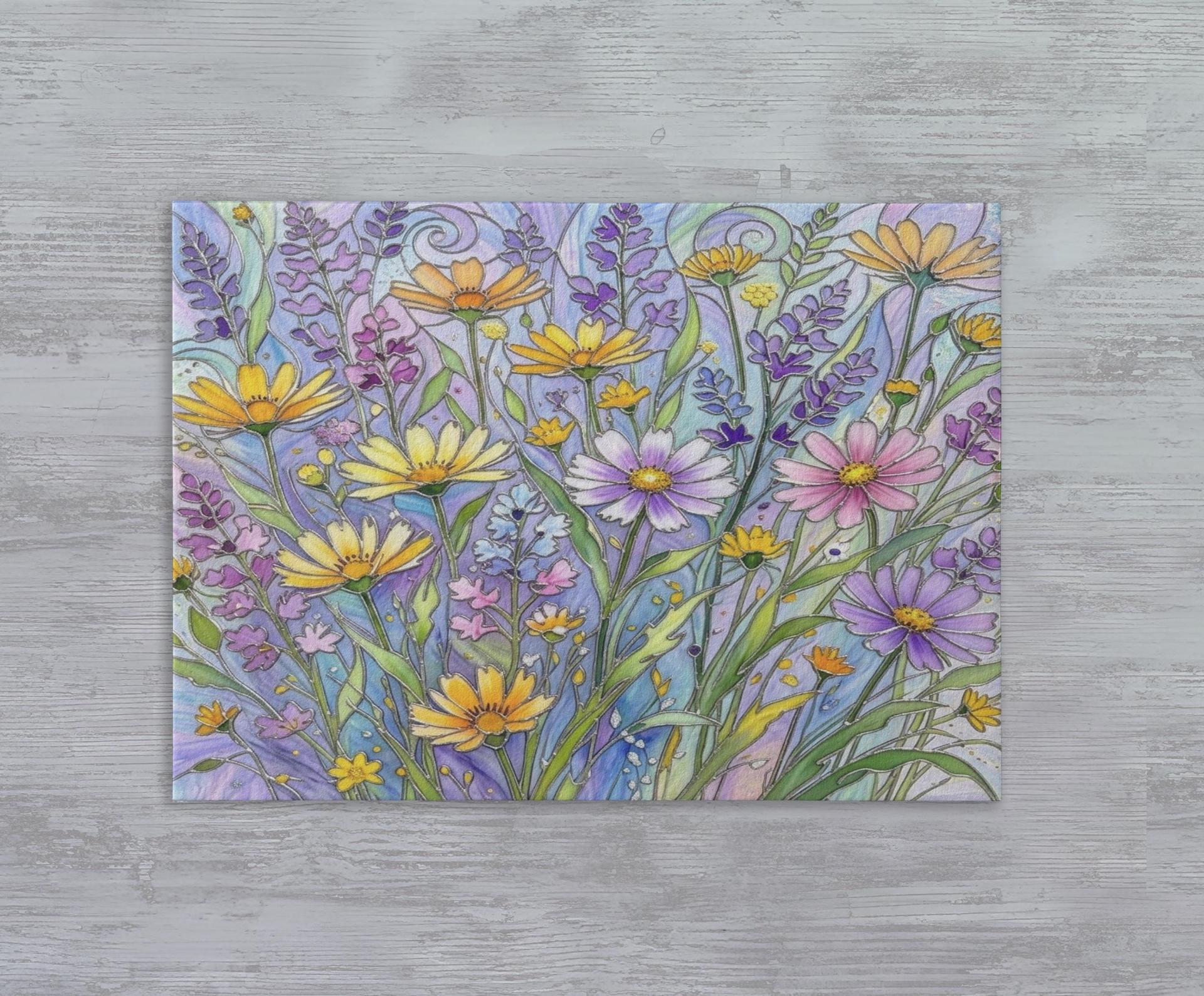 Flowers - Original Art Card - Single Card or Bulk 10 Pack of Gift Cards