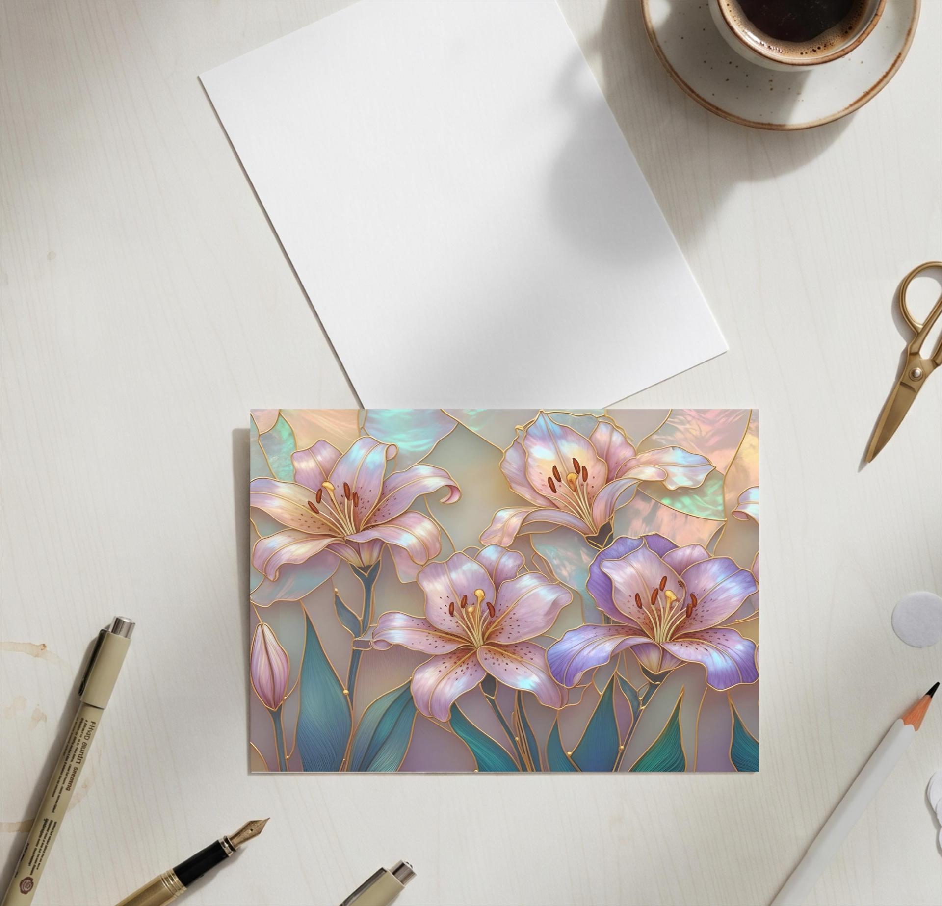 Flowers - Original Art Card - Single Card or Bulk 10 Pack of Gift Cards