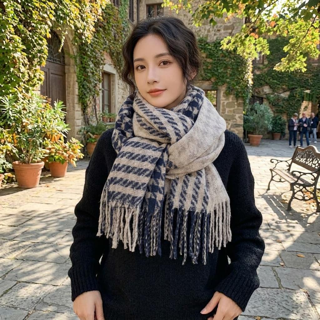 Winter Scarf, Unisex Wide Scarf, Blanket Shawl, Wrap