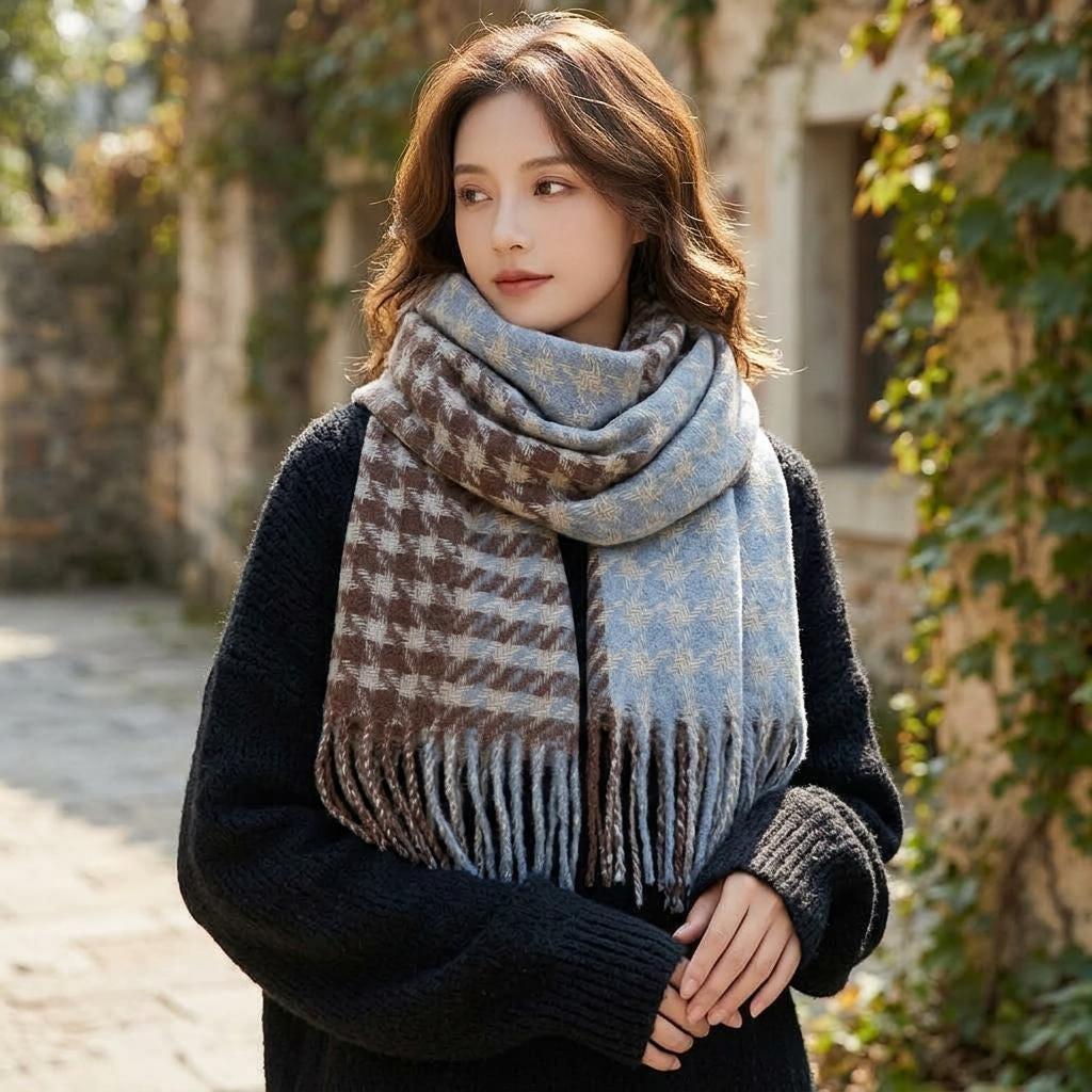 Winter Scarf, Unisex Wide Scarf, Blanket Shawl, Wrap