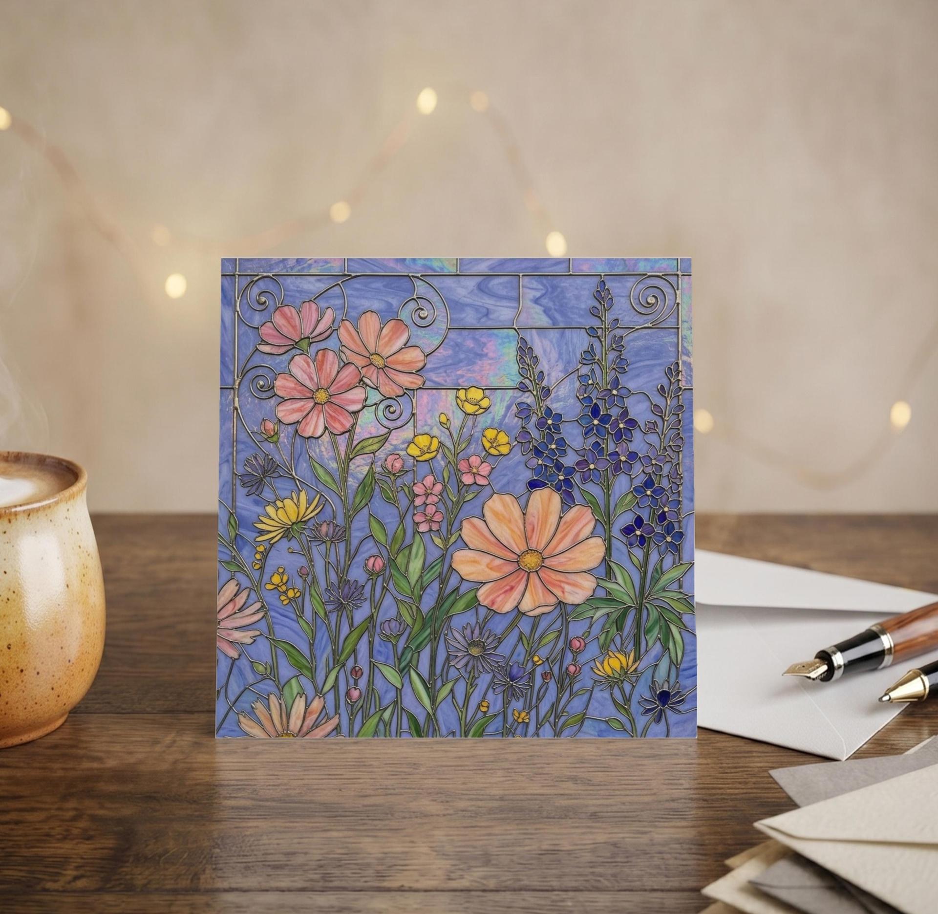 Flowers - Original Art Card - Single Card or Bulk 10 Pack of Gift Cards