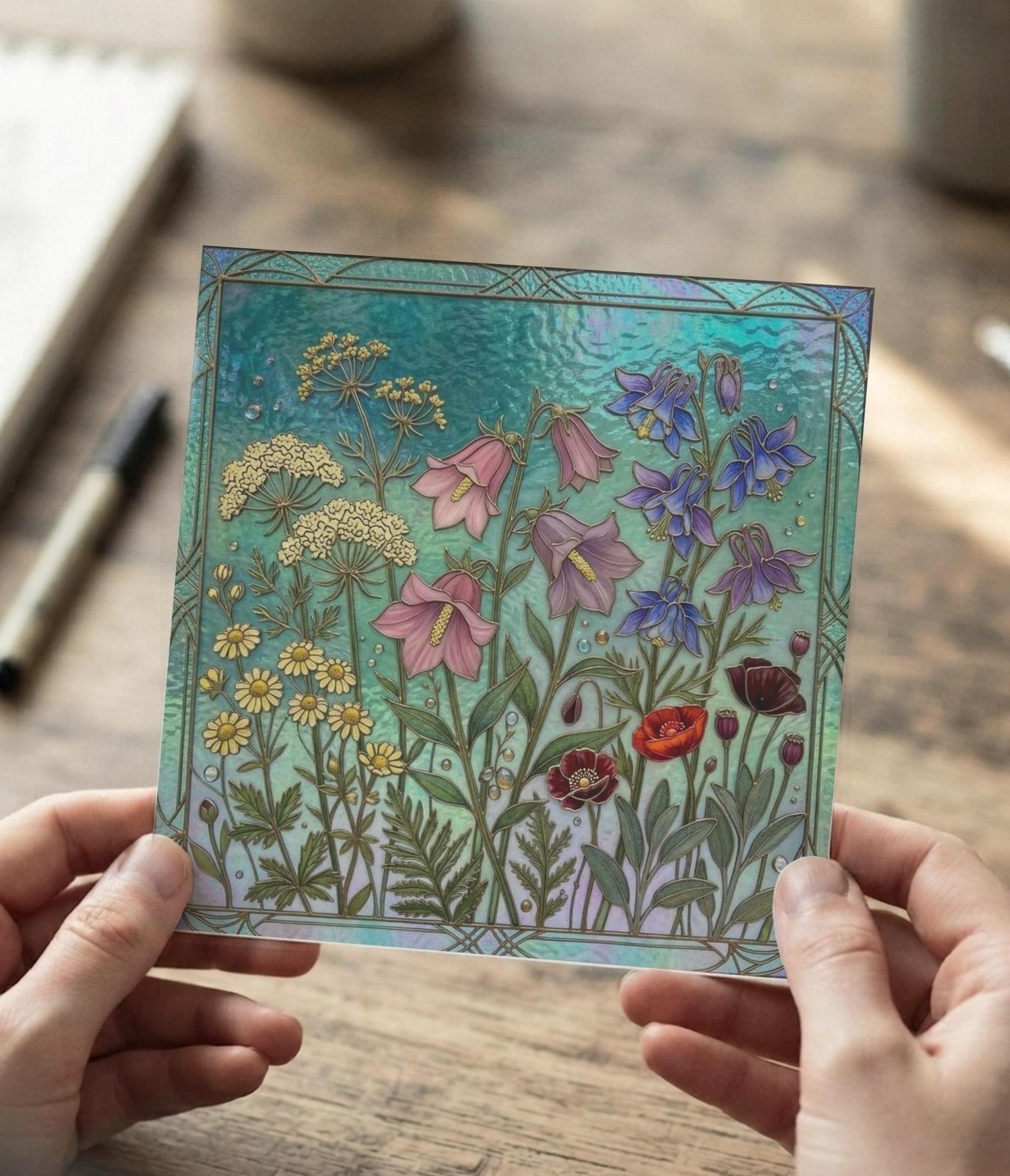 Flowers - Original Art Card - Single Card or Bulk 10 Pack of Gift Cards