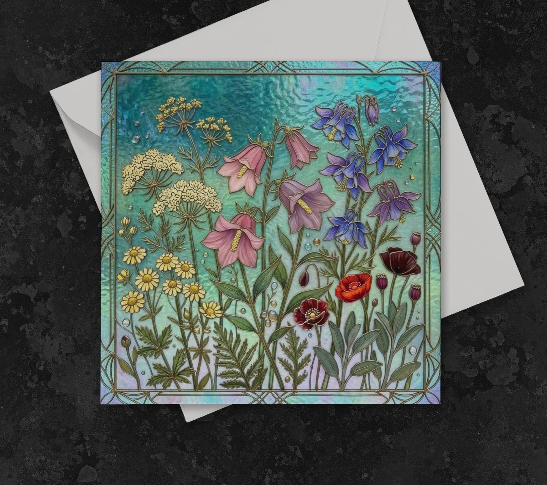 Flowers - Original Art Card - Single Card or Bulk 10 Pack of Gift Cards