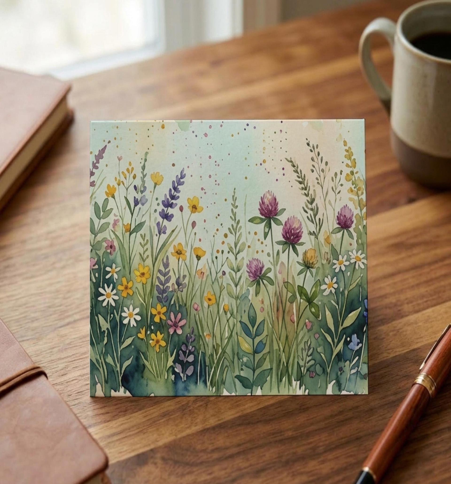 Flowers - Original Art Card - Single Card or Bulk 10 Pack of Gift Cards