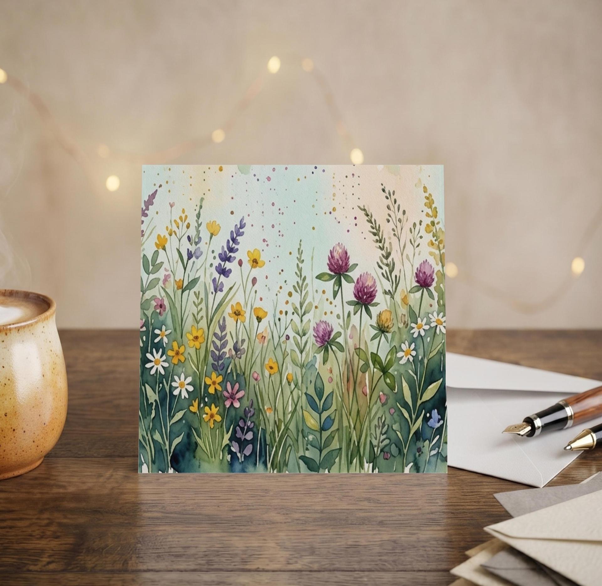 Flowers - Original Art Card - Single Card or Bulk 10 Pack of Gift Cards