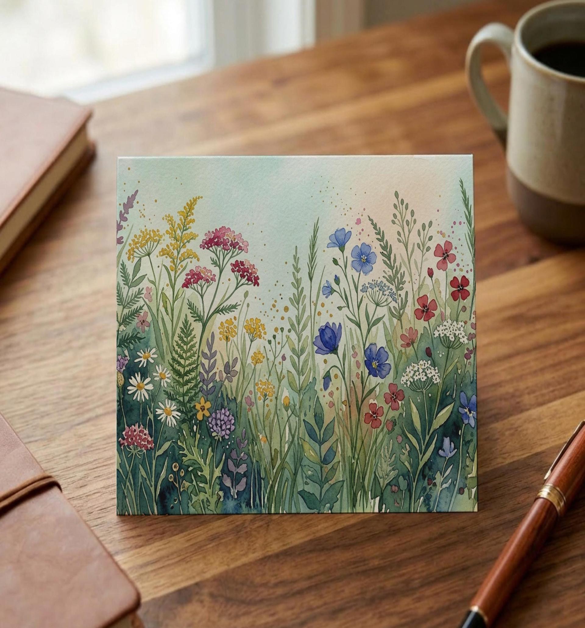 Flowers - Original Art Card - Single Card or Bulk 10 Pack of Gift Cards