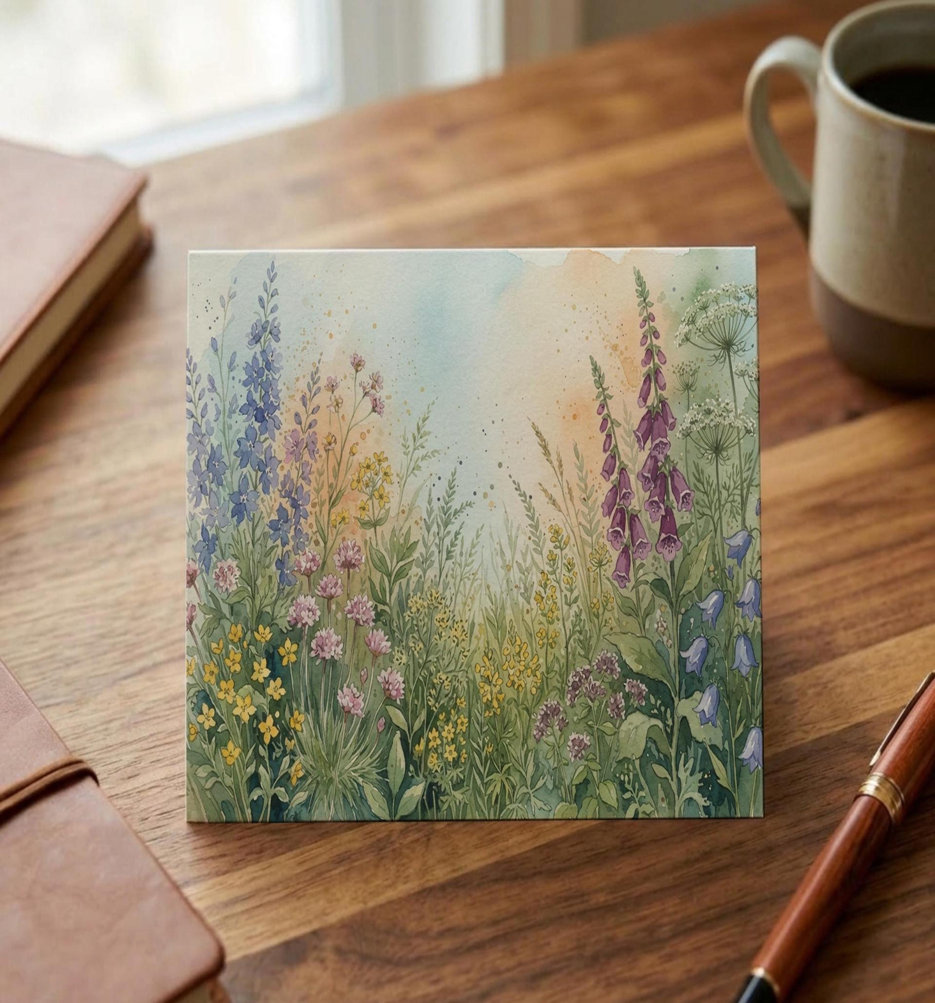 Flowers - Original Art Card - Single Card or Bulk 10 Pack of Gift Cards