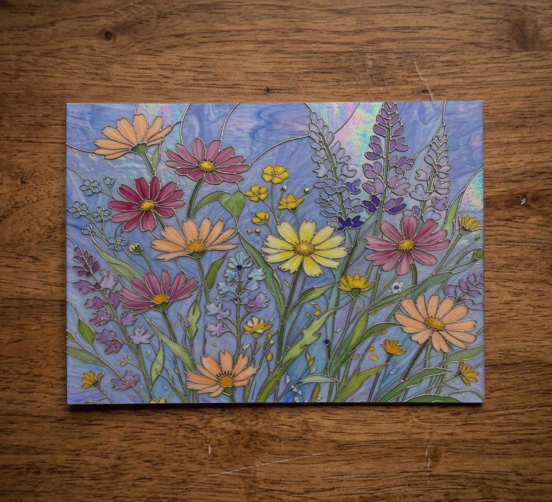 Flowers - Original Art Card - Single Card or Bulk 10 Pack of Gift Cards