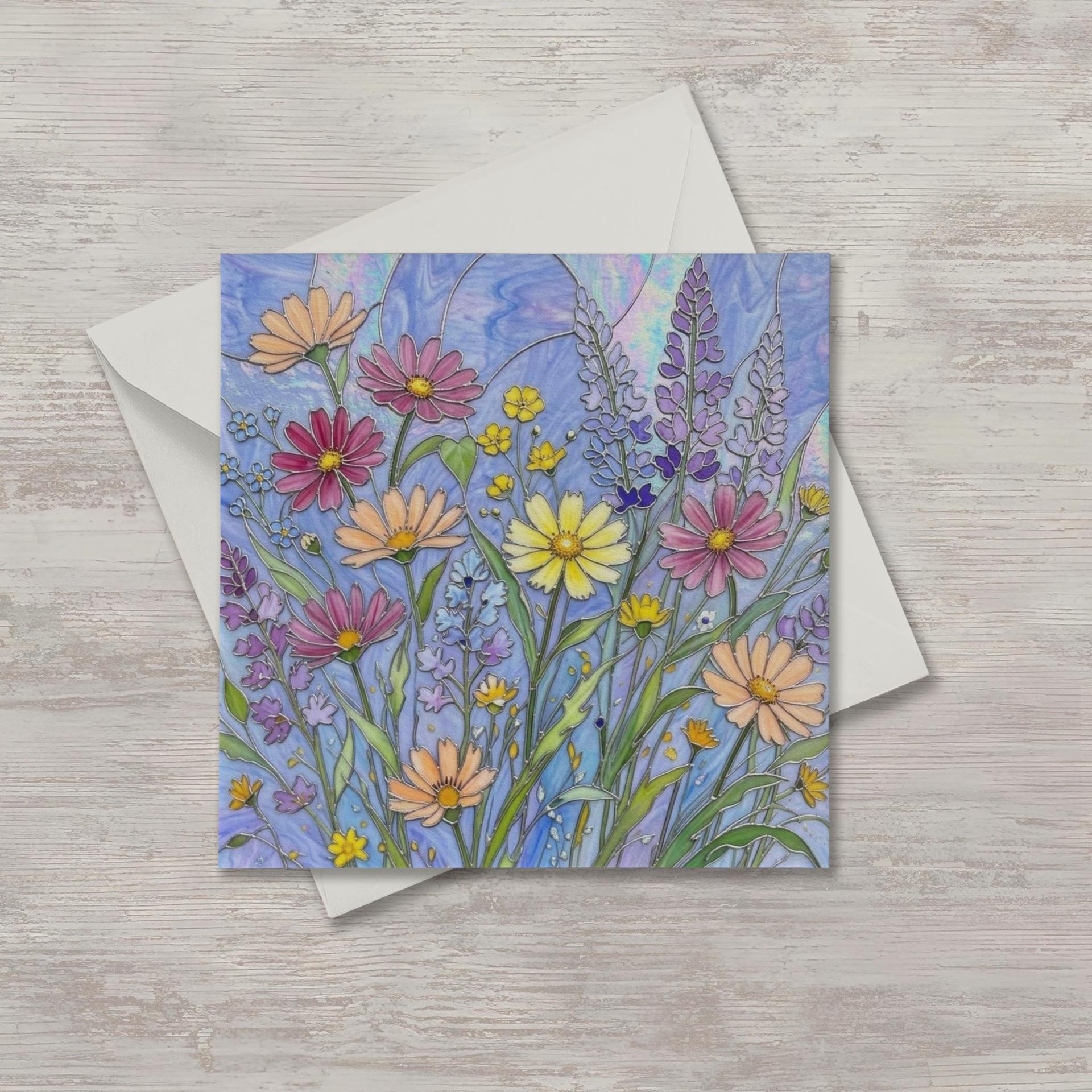 Flowers - Original Art Card - Single Card or Bulk 10 Pack of Gift Cards