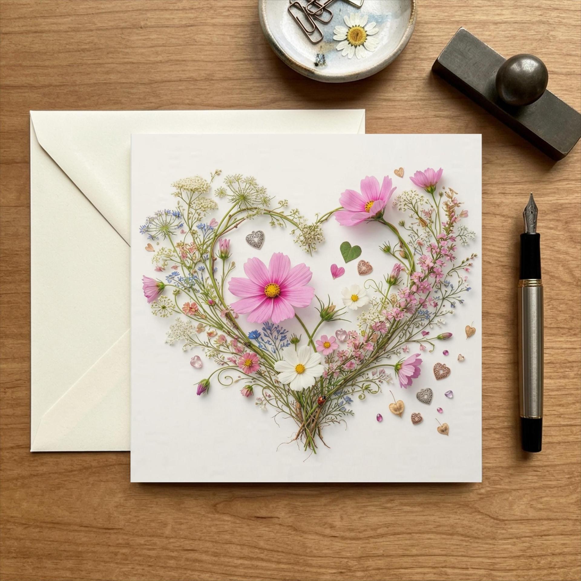 Flowers - Original Art Card - Single Card or Bulk 10 Pack of Gift Cards