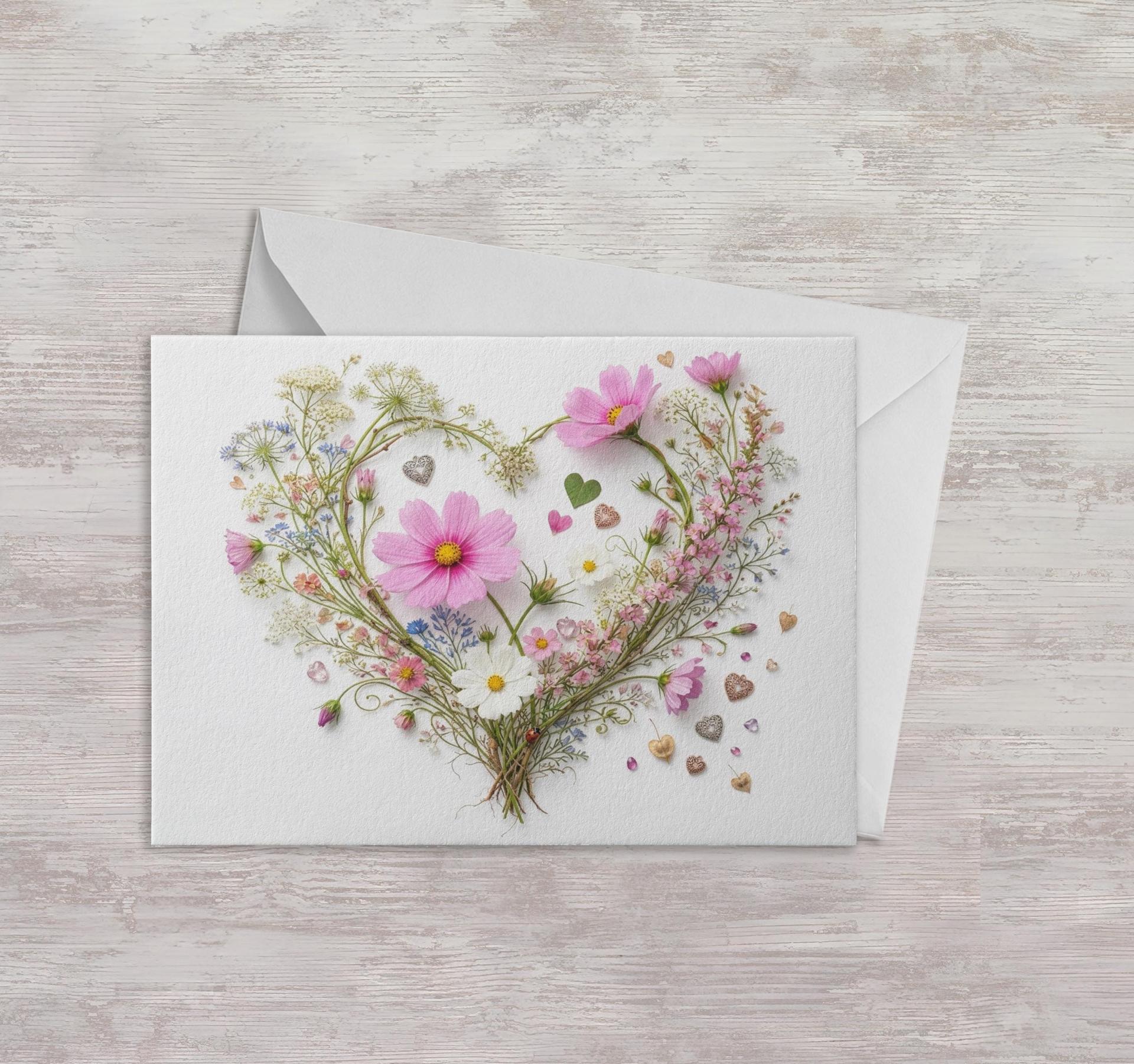 Flowers - Original Art Card - Single Card or Bulk 10 Pack of Gift Cards
