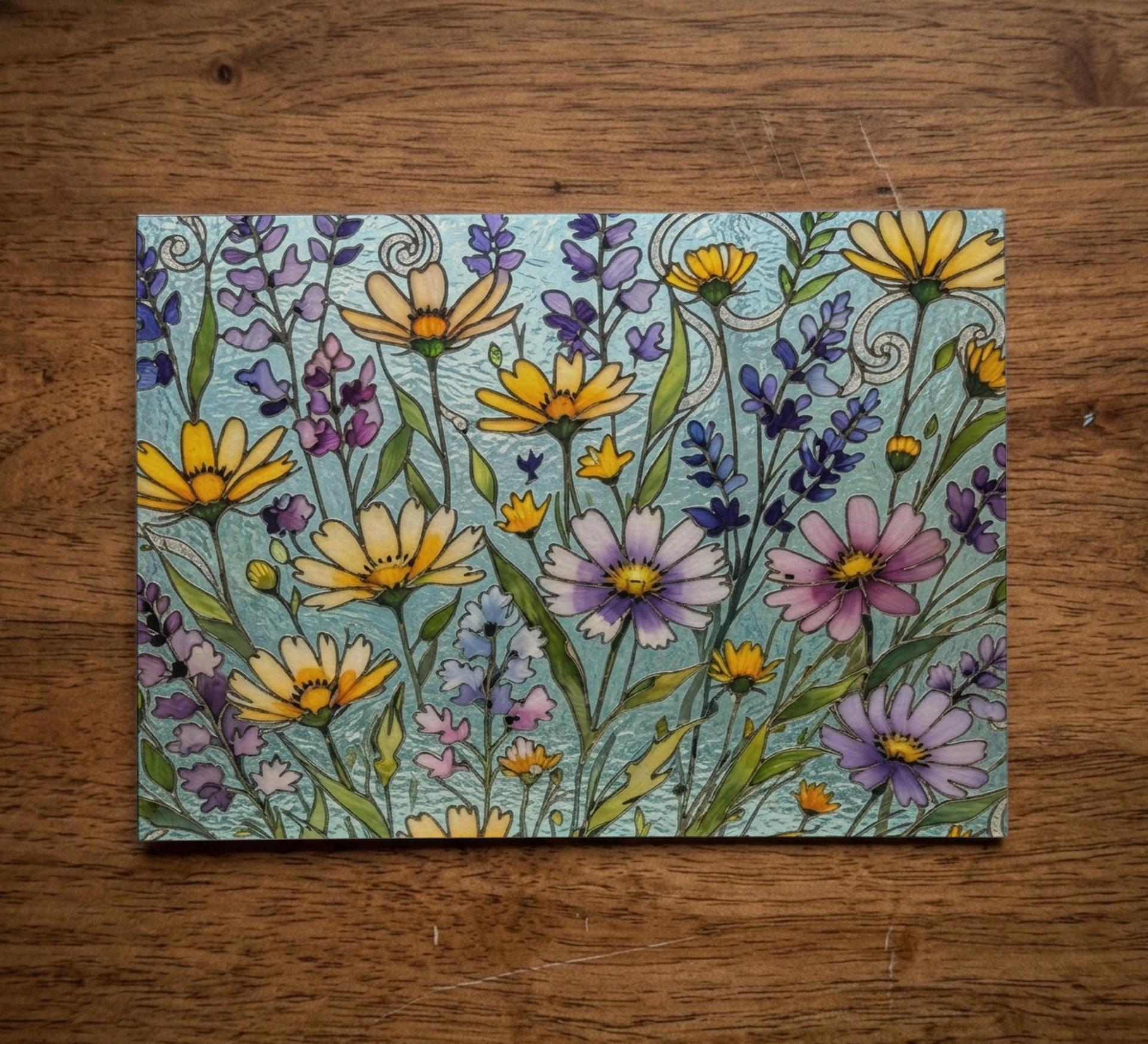Flowers - Original Art Card - Single Card or Bulk 10 Pack of Gift Cards