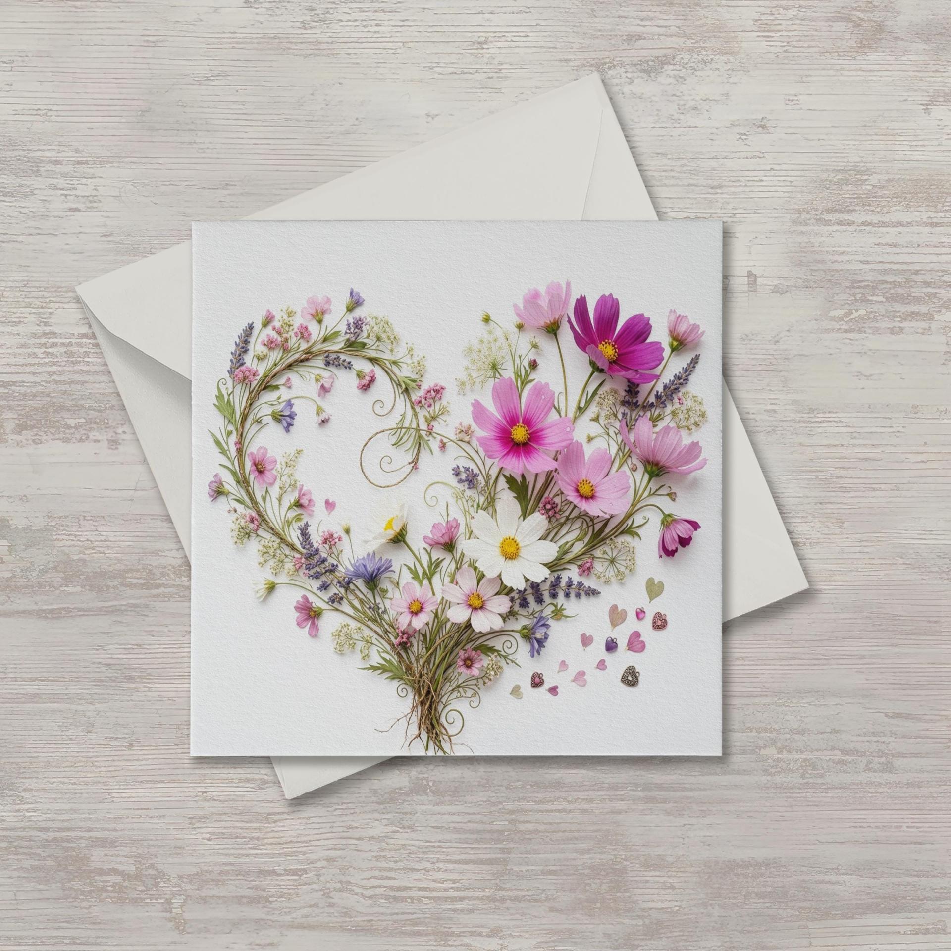 Flowers - Original Art Card - Single Card or Bulk 10 Pack of Gift Cards