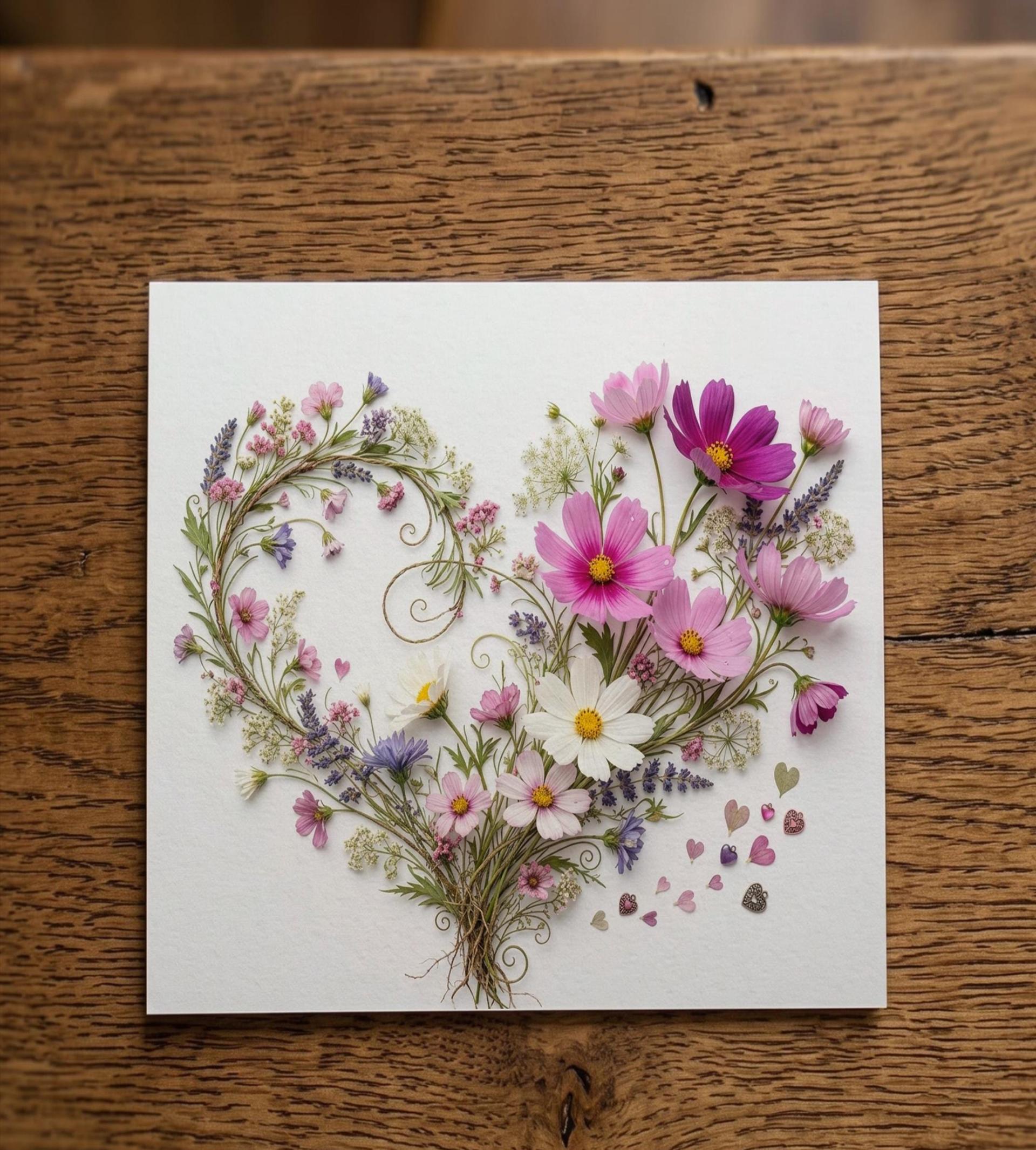 Flowers - Original Art Card - Single Card or Bulk 10 Pack of Gift Cards