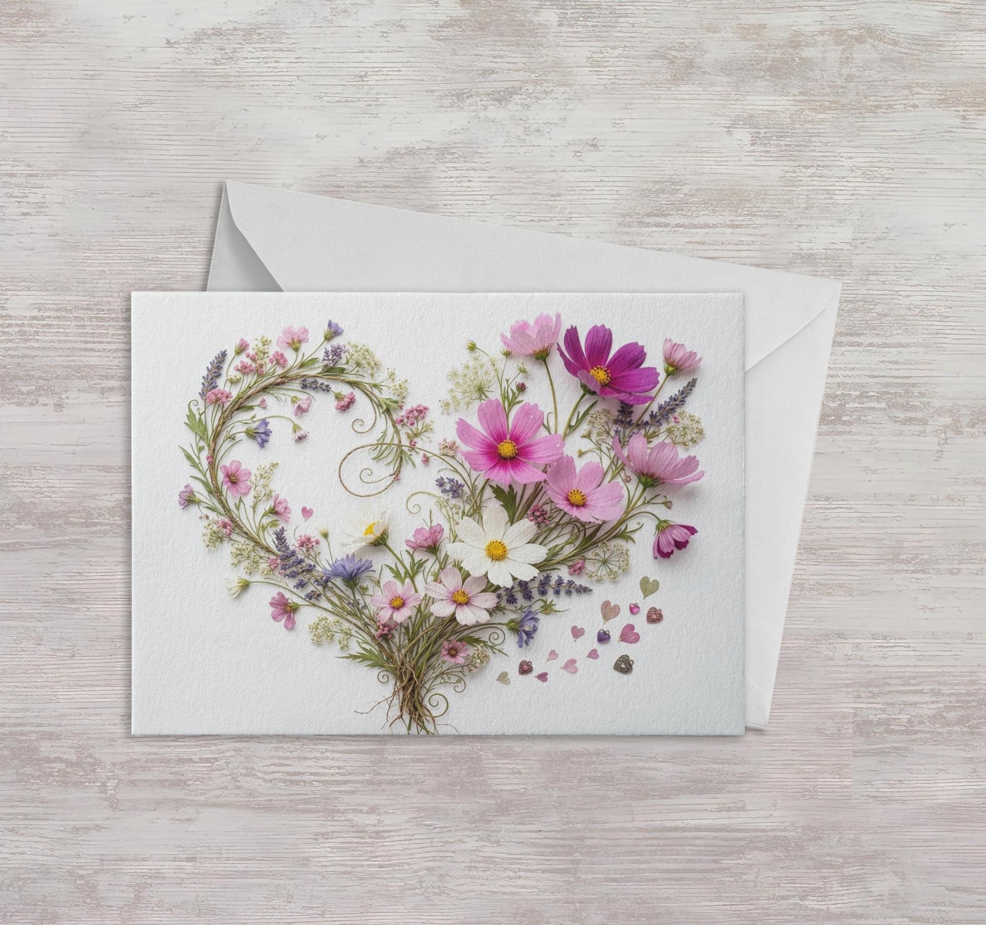 Flowers - Original Art Card - Single Card or Bulk 10 Pack of Gift Cards