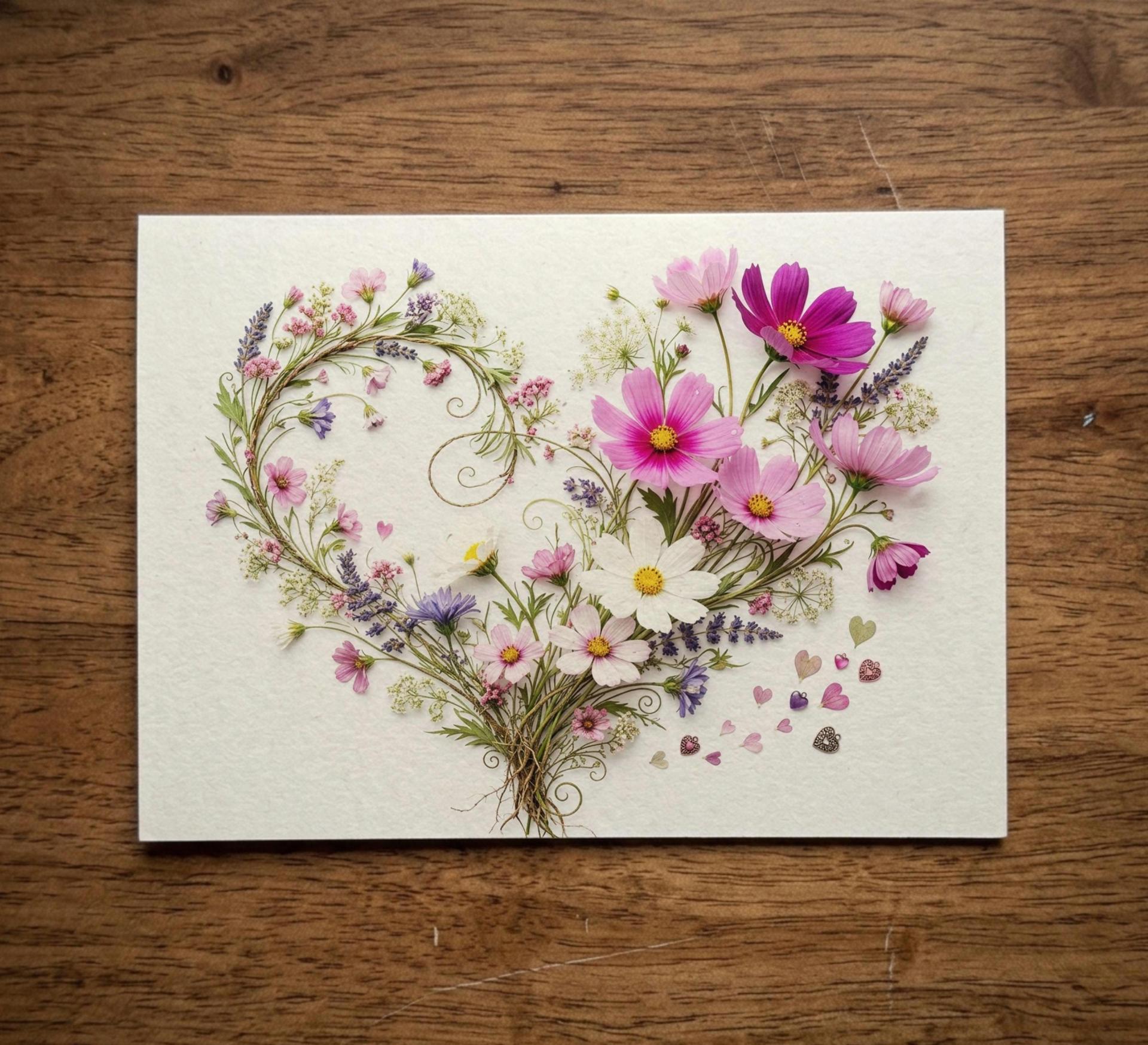 Flowers - Original Art Card - Single Card or Bulk 10 Pack of Gift Cards