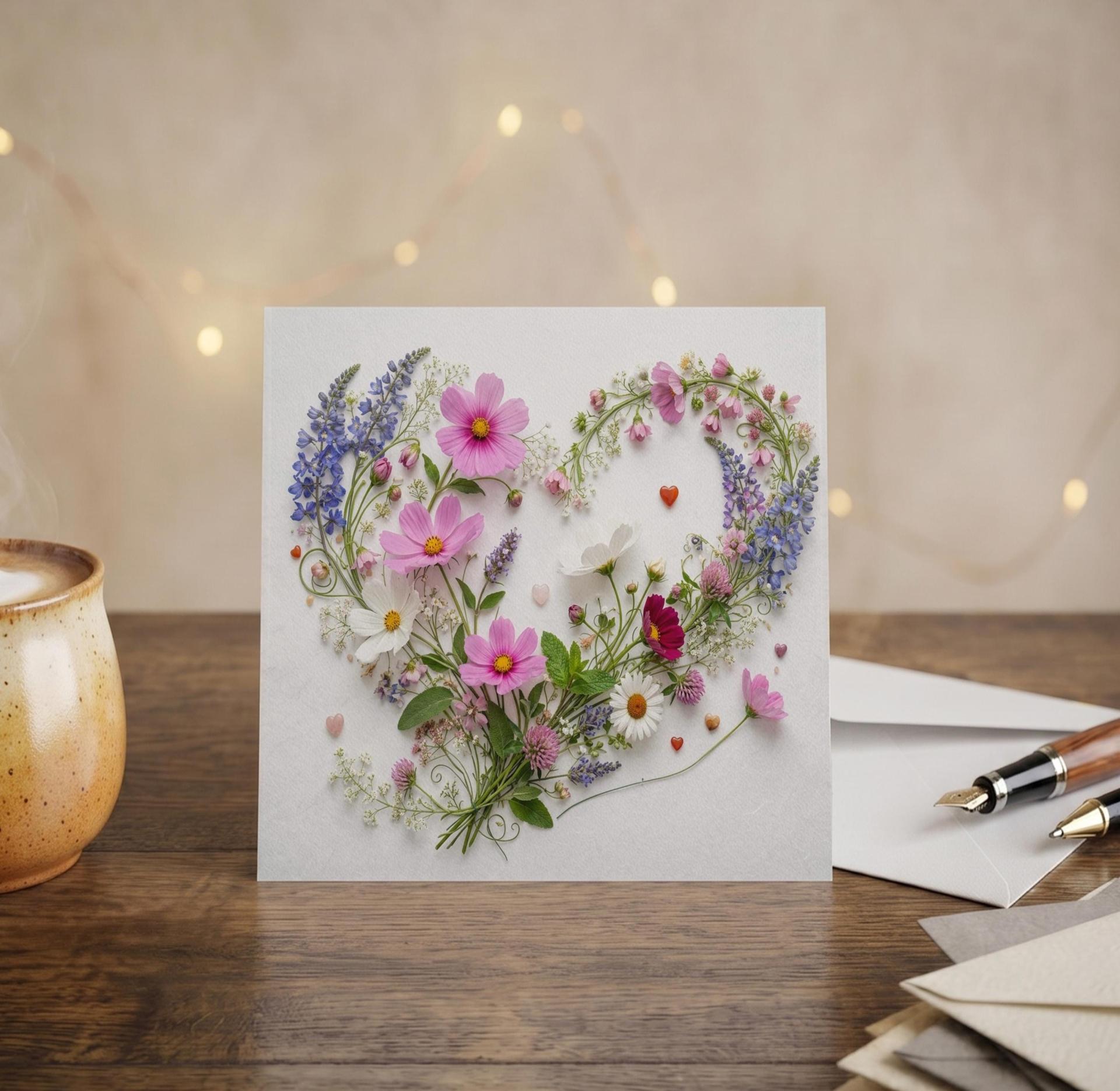 Flowers - Original Art Card - Single Card or Bulk 10 Pack of Gift Cards