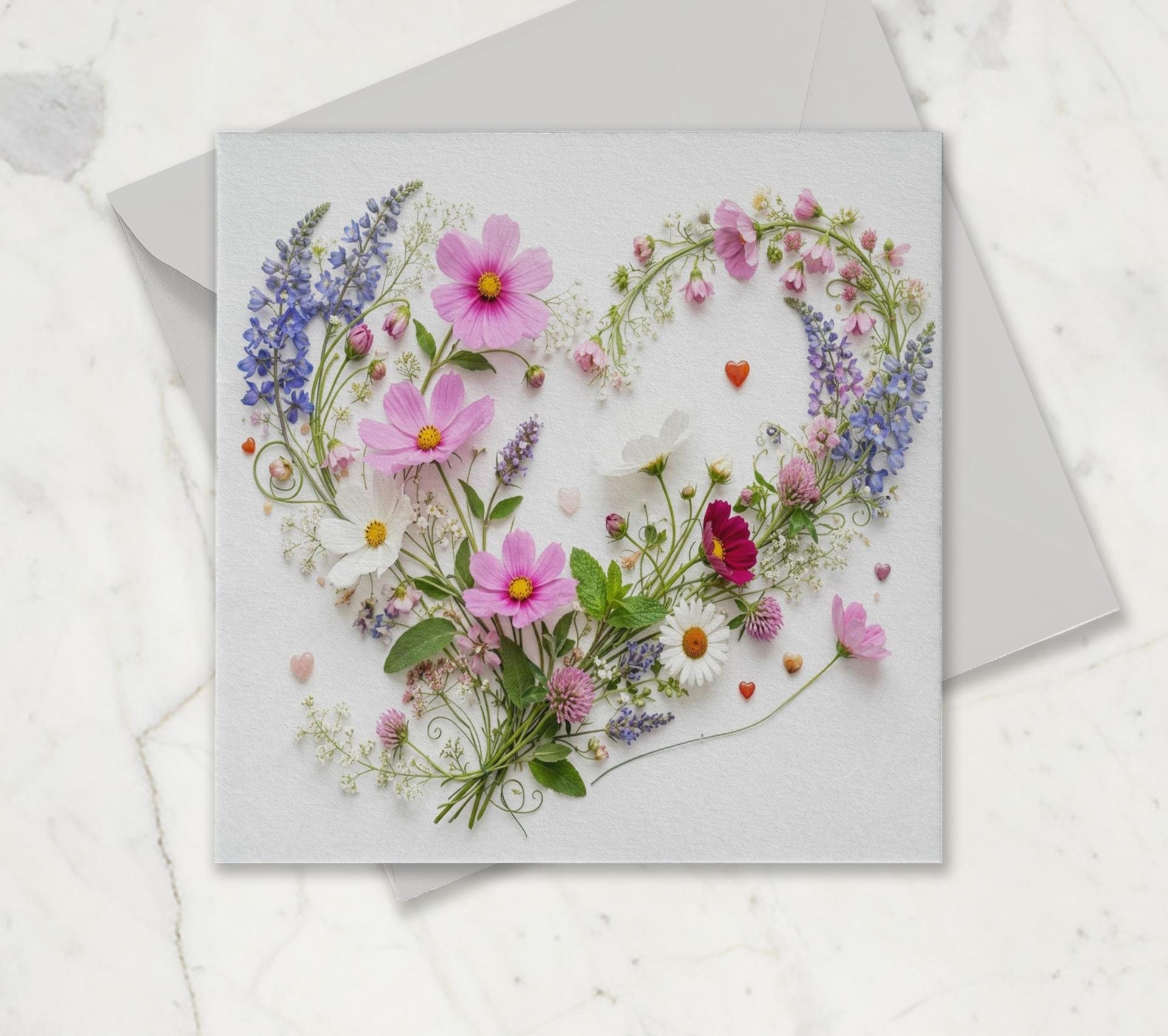 Flowers - Original Art Card - Single Card or Bulk 10 Pack of Gift Cards