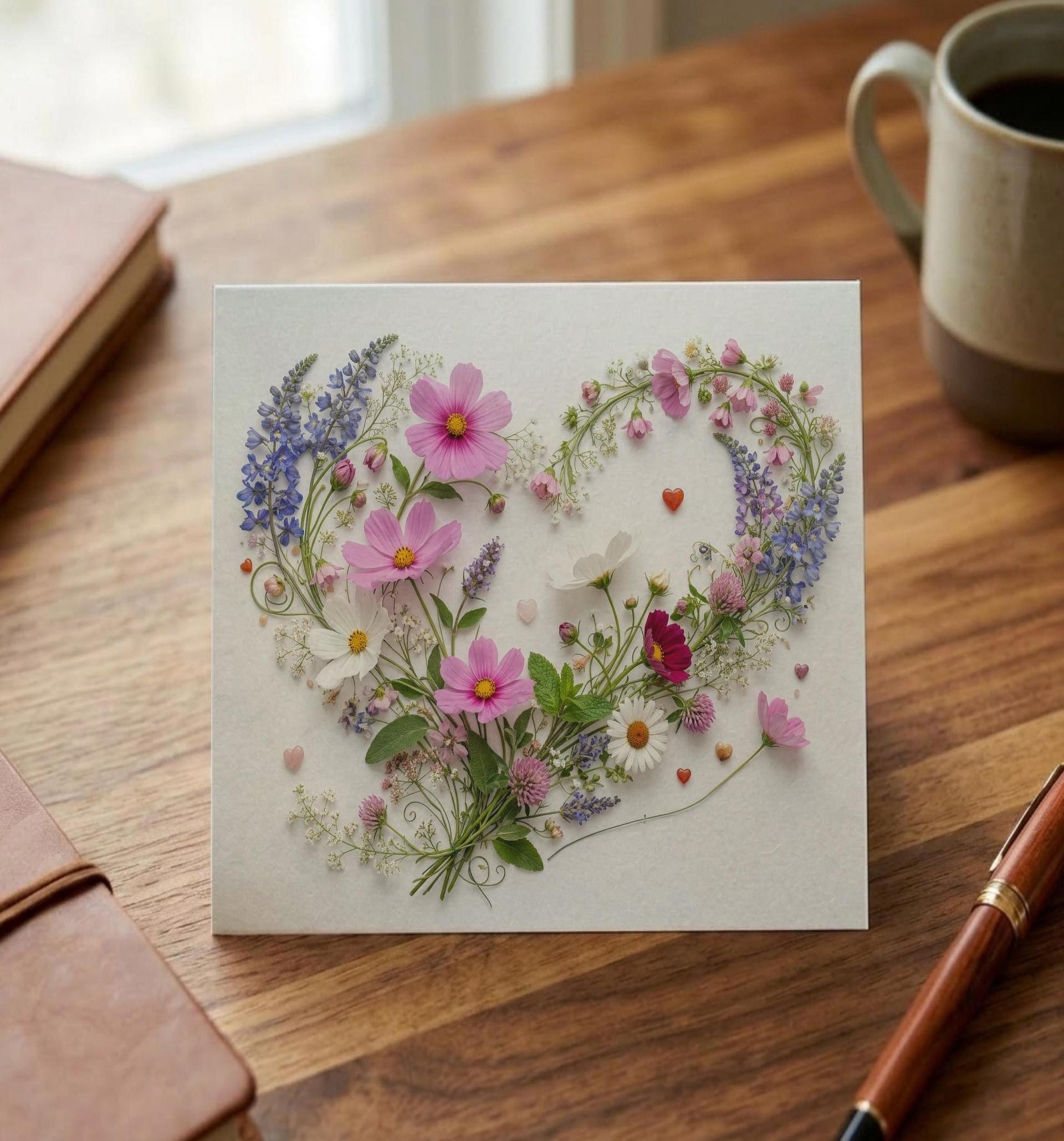 Flowers - Original Art Card - Single Card or Bulk 10 Pack of Gift Cards