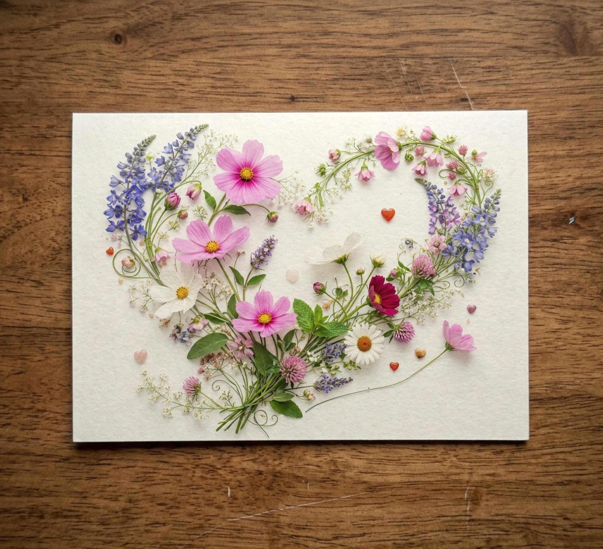 Flowers - Original Art Card - Single Card or Bulk 10 Pack of Gift Cards