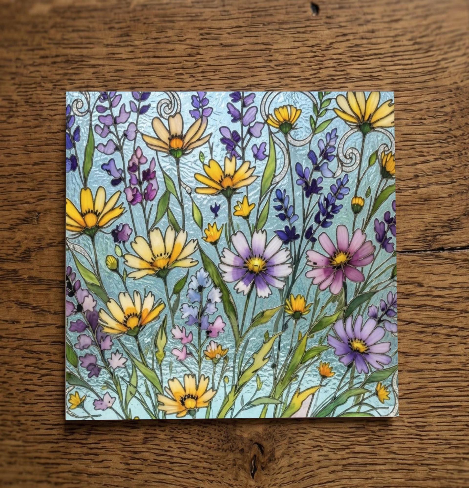 Flowers - Original Art Card - Single Card or Bulk 10 Pack of Gift Cards