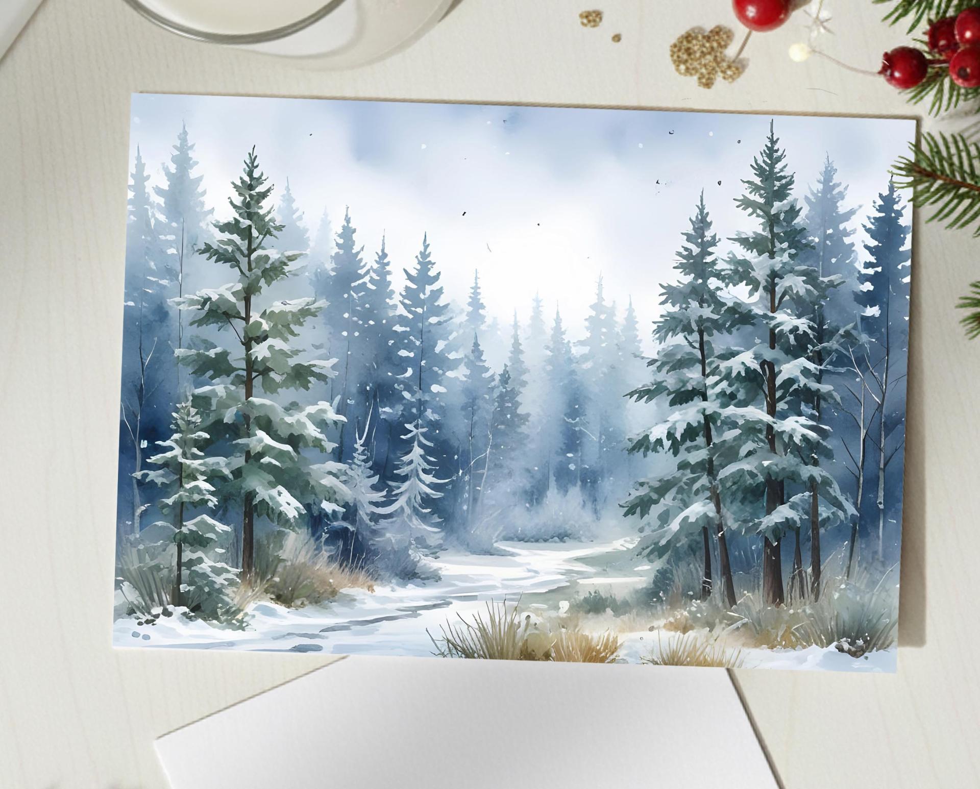 Christmas Gift Cards, Large Note Card, Money Card
