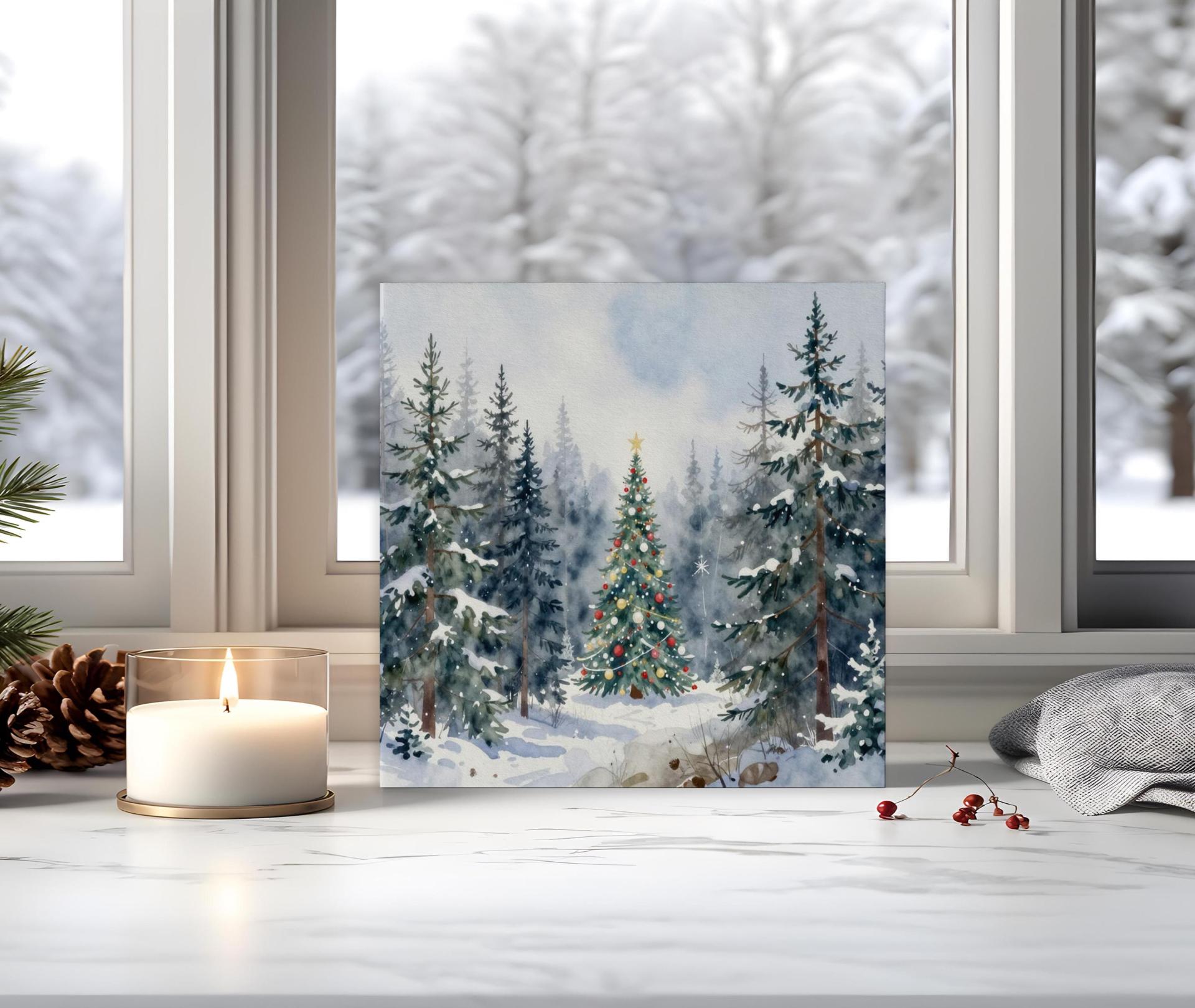 Christmas Gift Cards, Large Note Card, Money Card