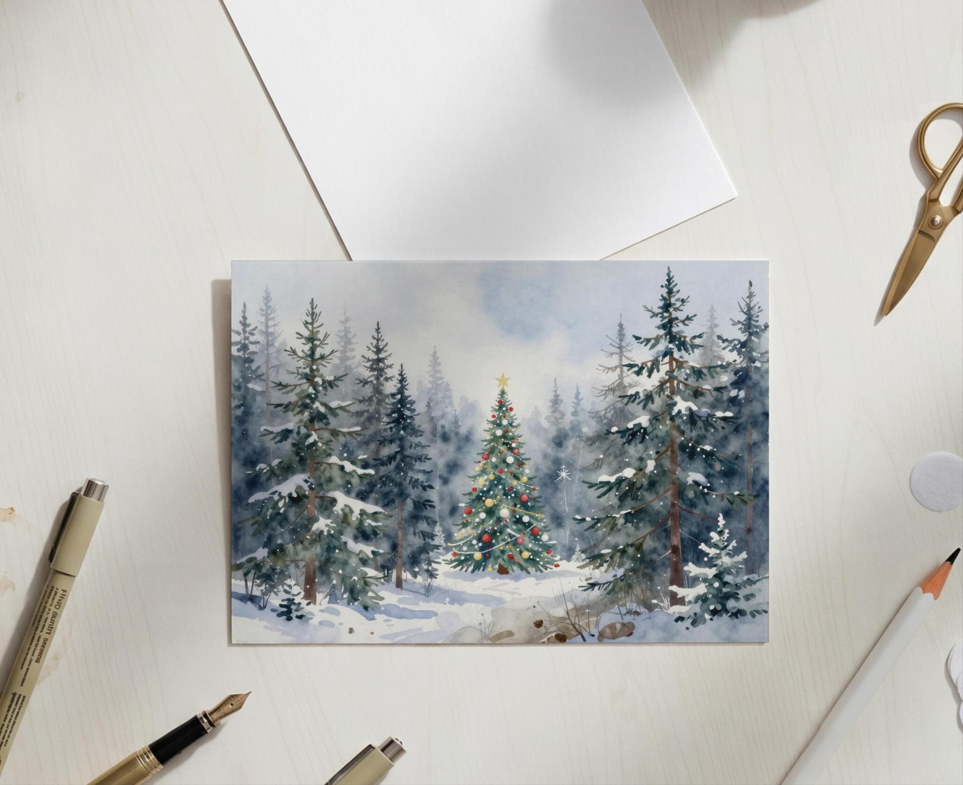 Christmas Gift Cards, Large Note Card, Money Card