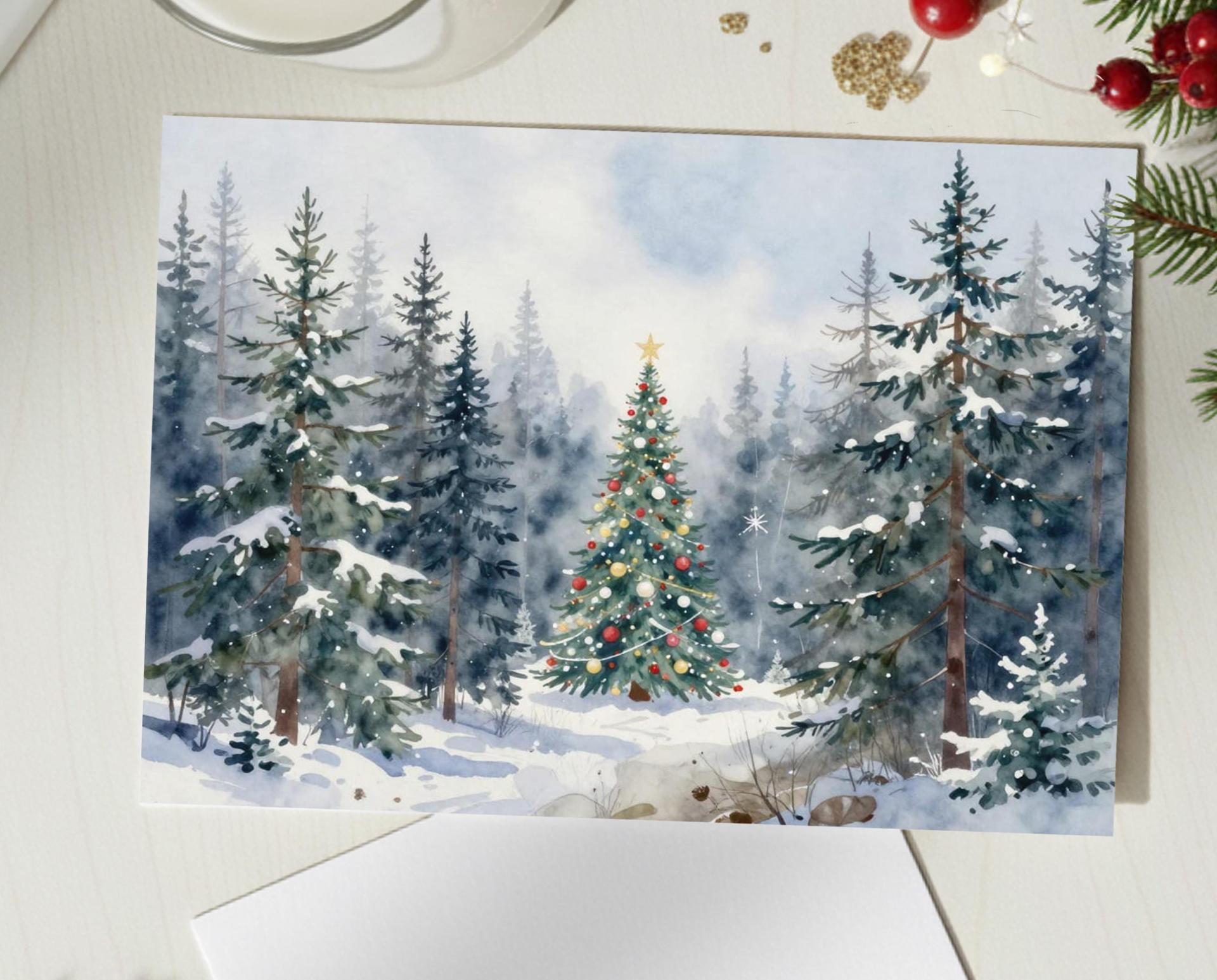 Christmas Gift Cards, Large Note Card, Money Card
