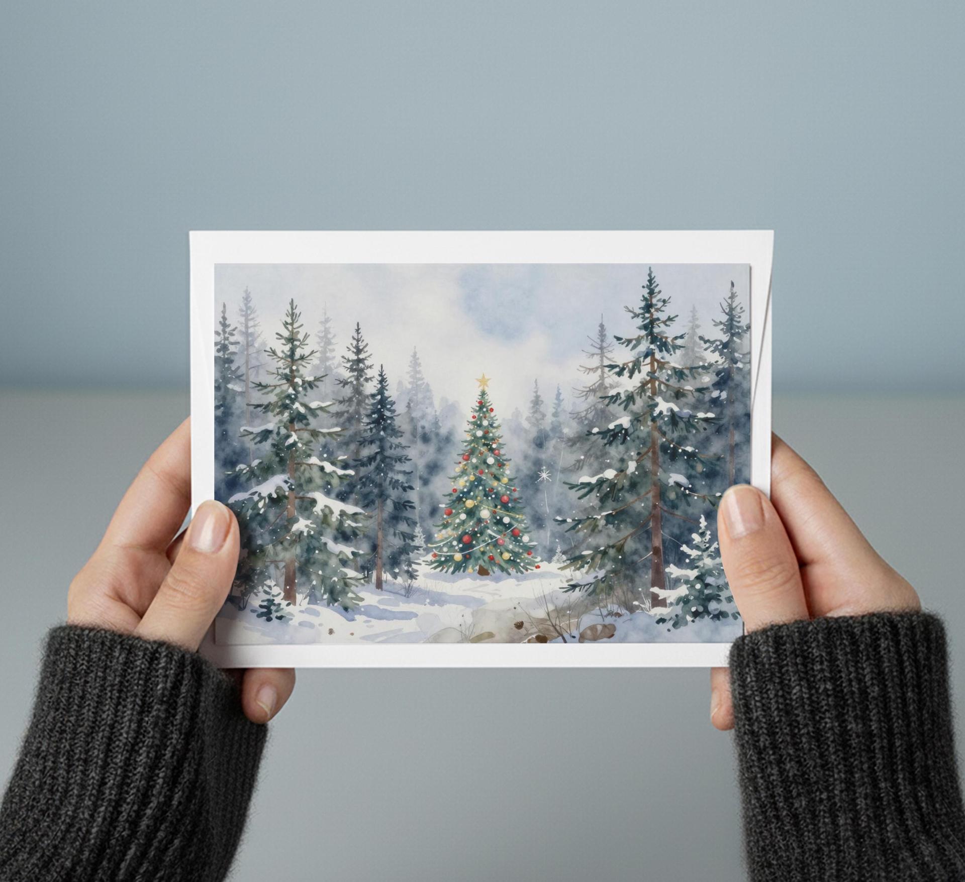 Christmas Gift Cards, Large Note Card, Money Card