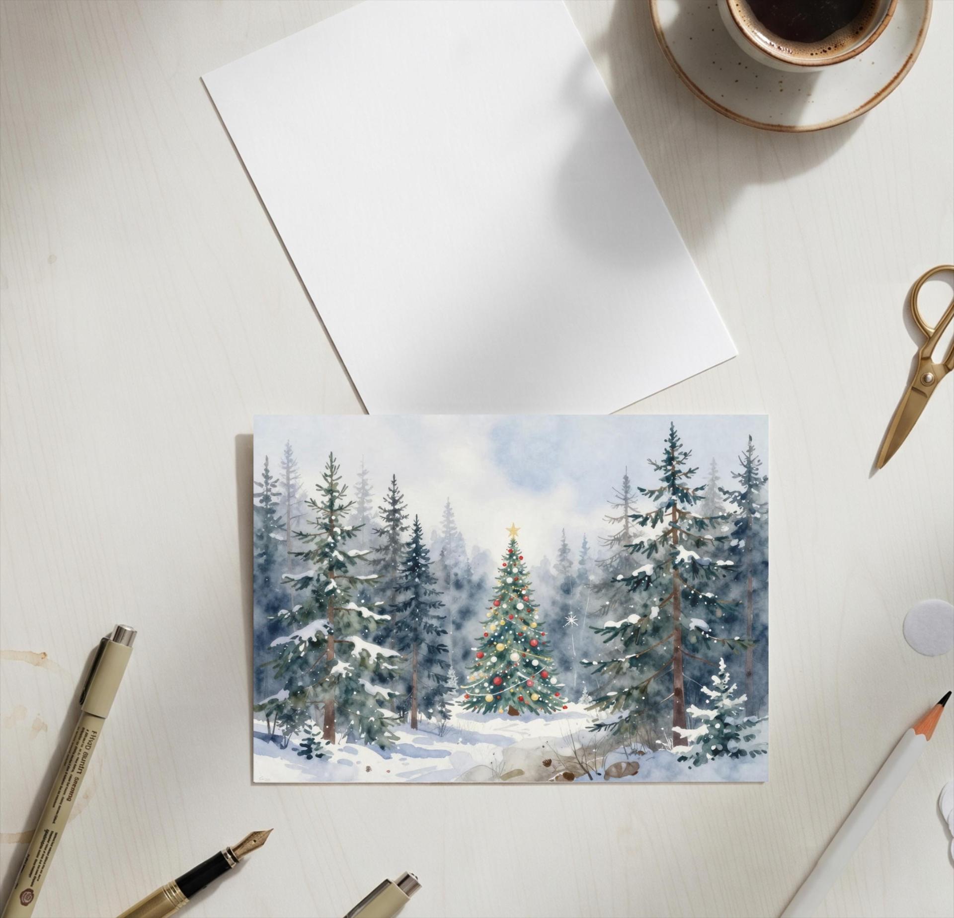 Christmas Gift Cards, Large Note Card, Money Card