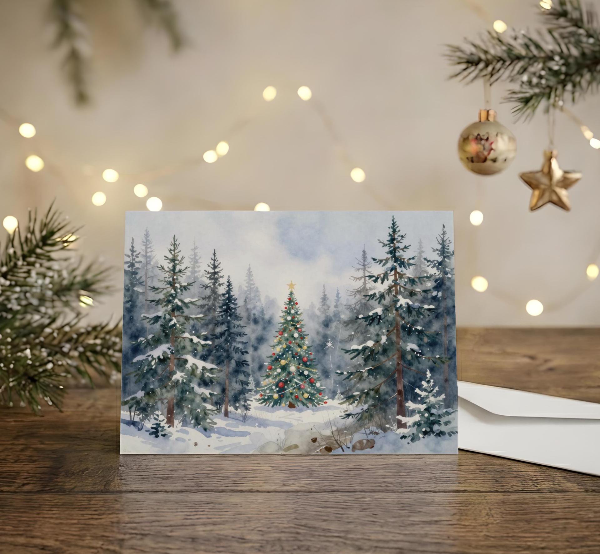 Christmas Gift Cards, Large Note Card, Money Card