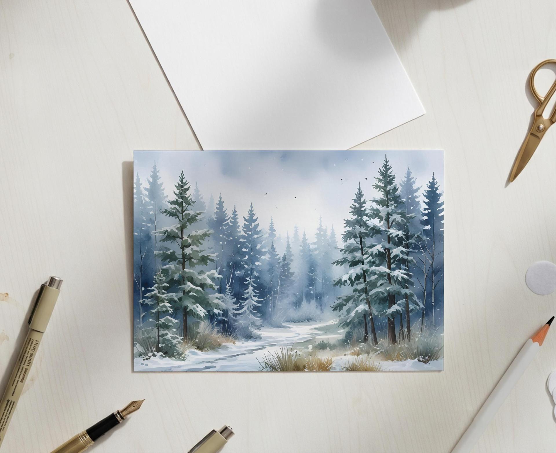 Christmas Gift Cards, Large Note Card, Money Card