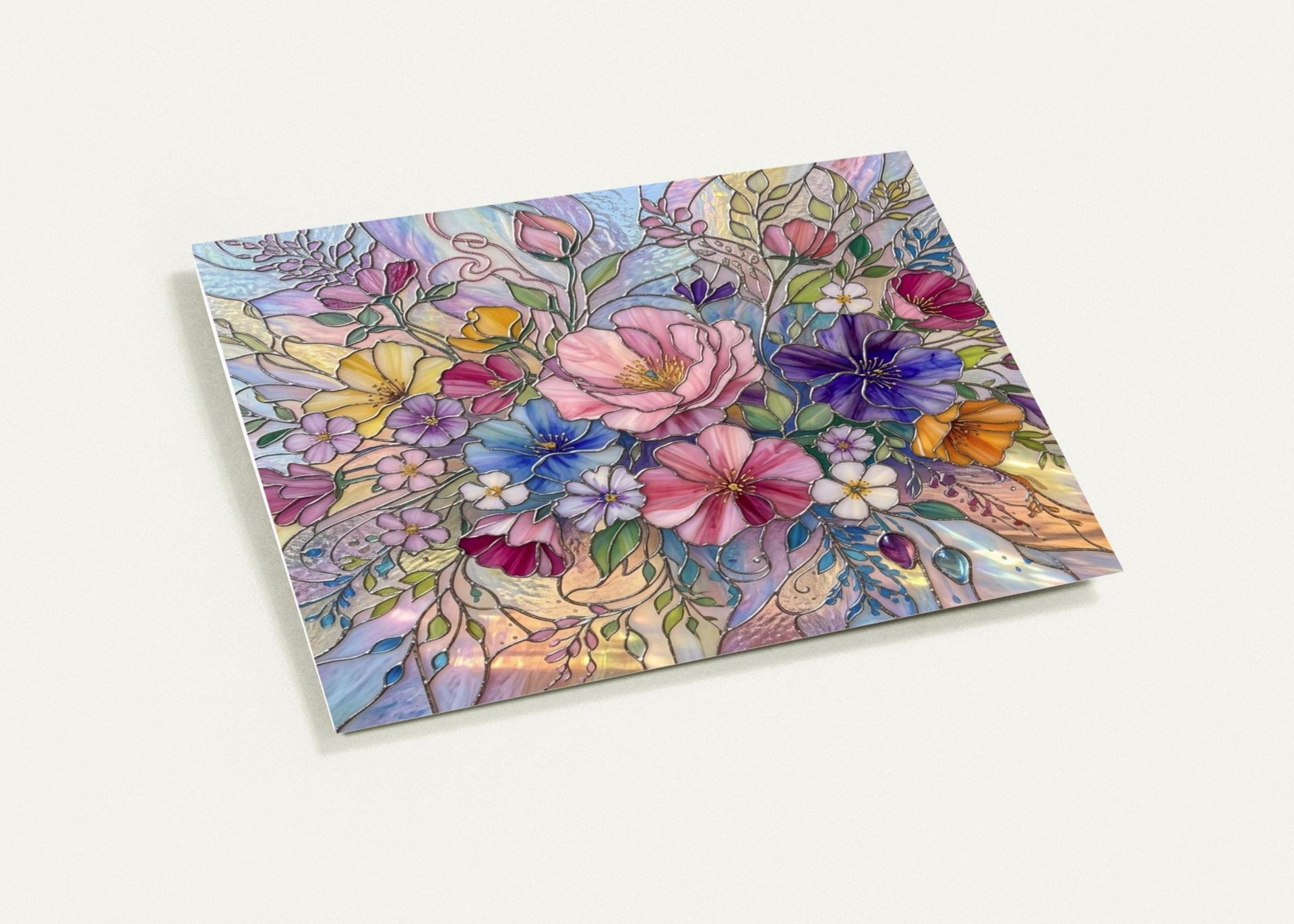 Flowers - Original Art Card - Single Card or Bulk 10 Pack of Gift Cards