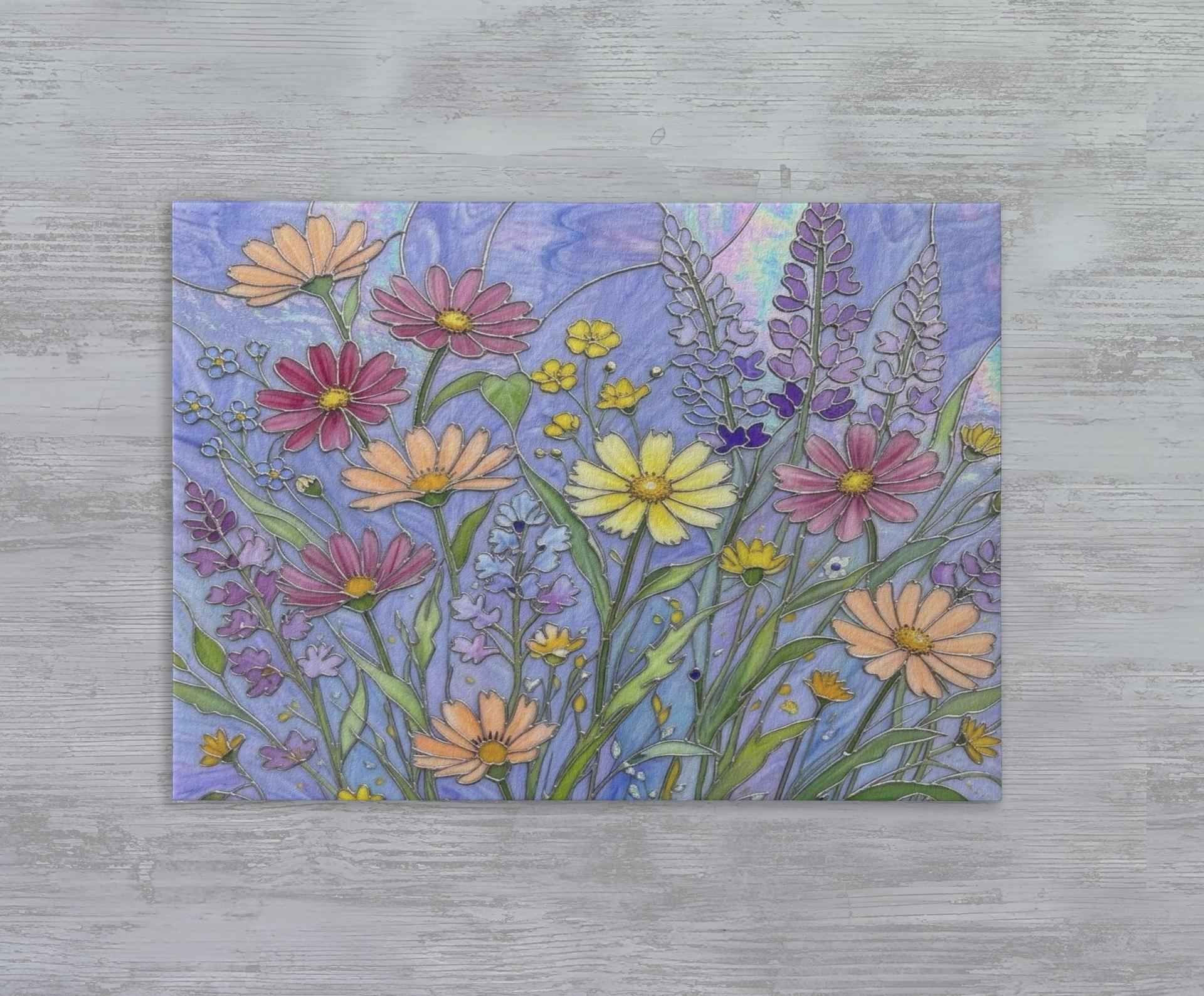 Flowers - Original Art Card - Single Card or Bulk 10 Pack of Gift Cards