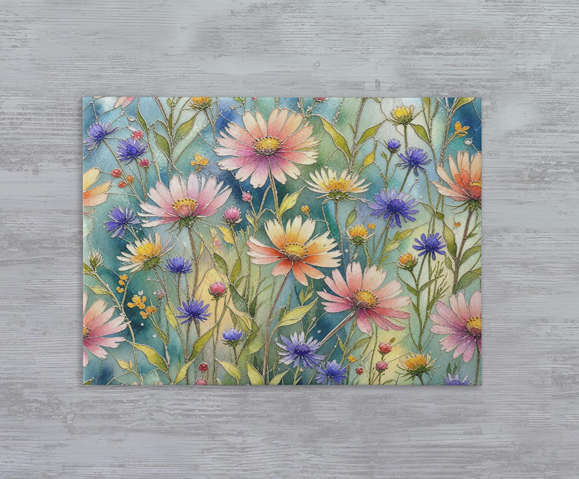 Flowers - Original Art Card - Single Card or Bulk 10 Pack of Gift Cards