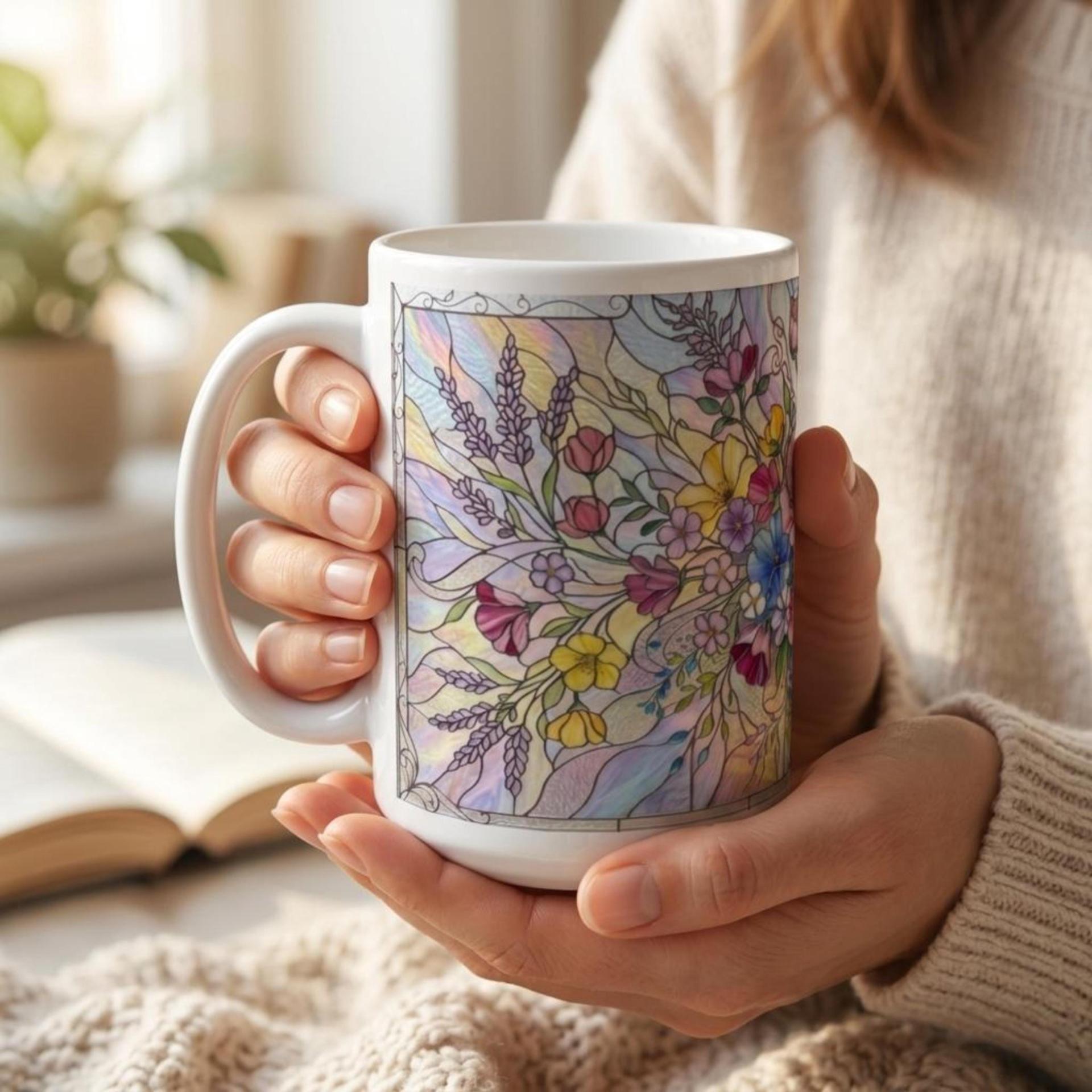 Floral Cups -  Large and Small Ceramic Mugs