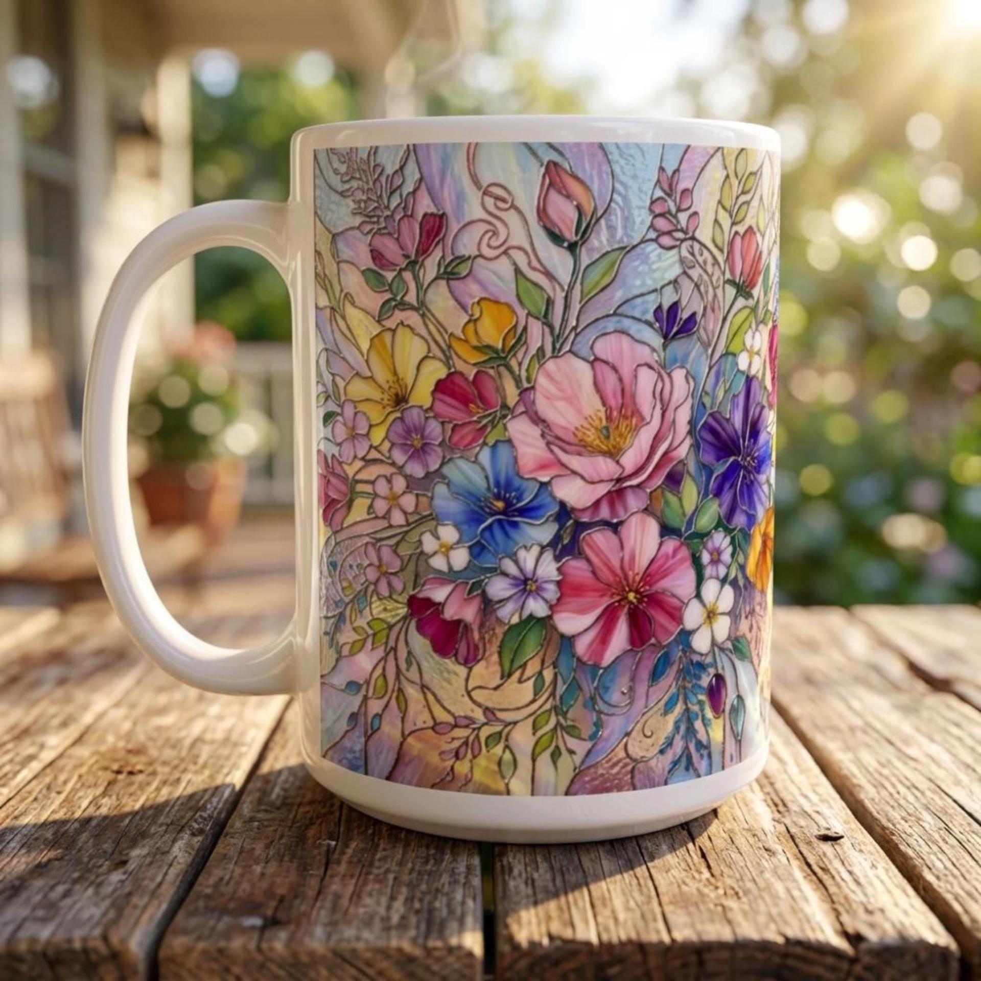 Floral Cups -  Large and Small Ceramic Mugs