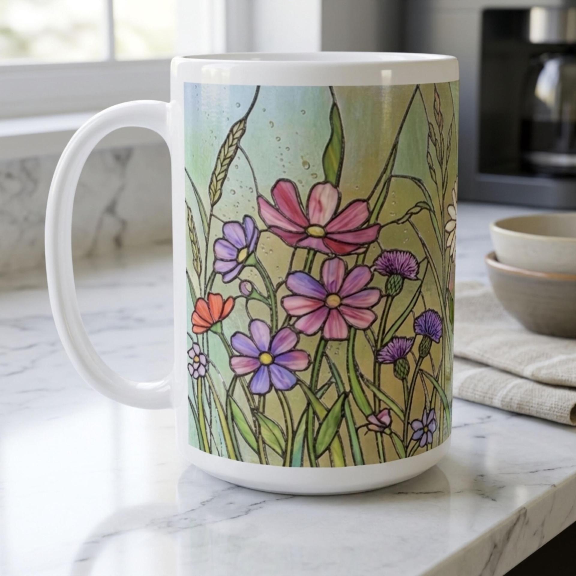 Floral Cups -  Large and Small Ceramic Mugs