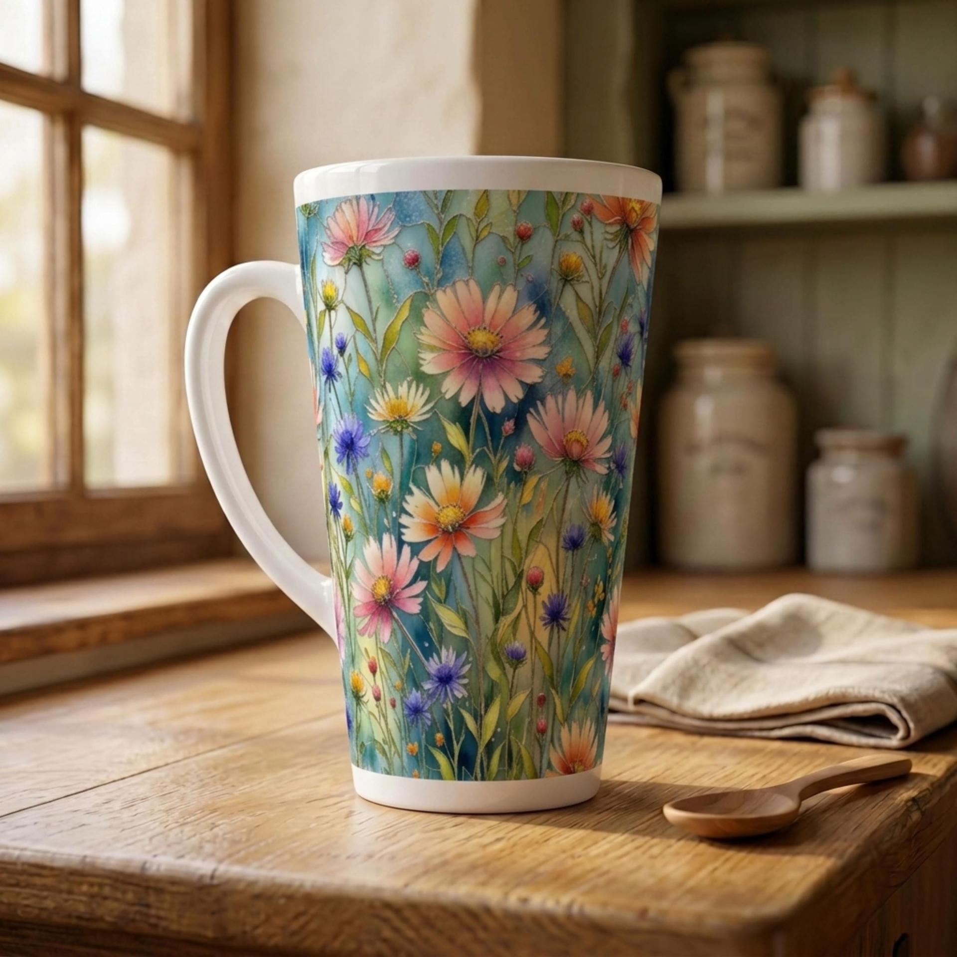 Latte 17oz Ceramic Mug - Coffee or Tea Cup, Extra Tall