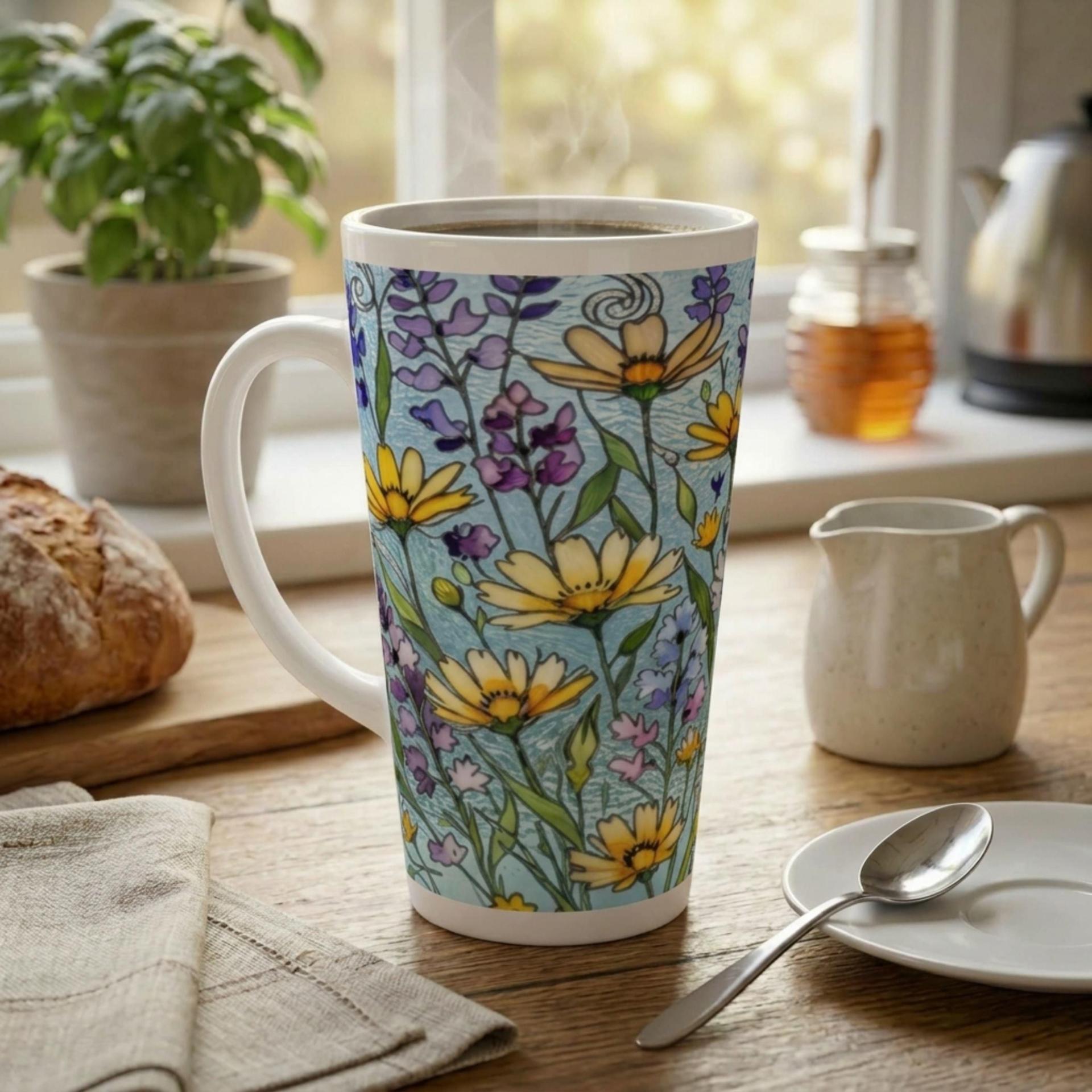 Latte 17oz Ceramic Mug - Coffee or Tea Cup, Extra Tall